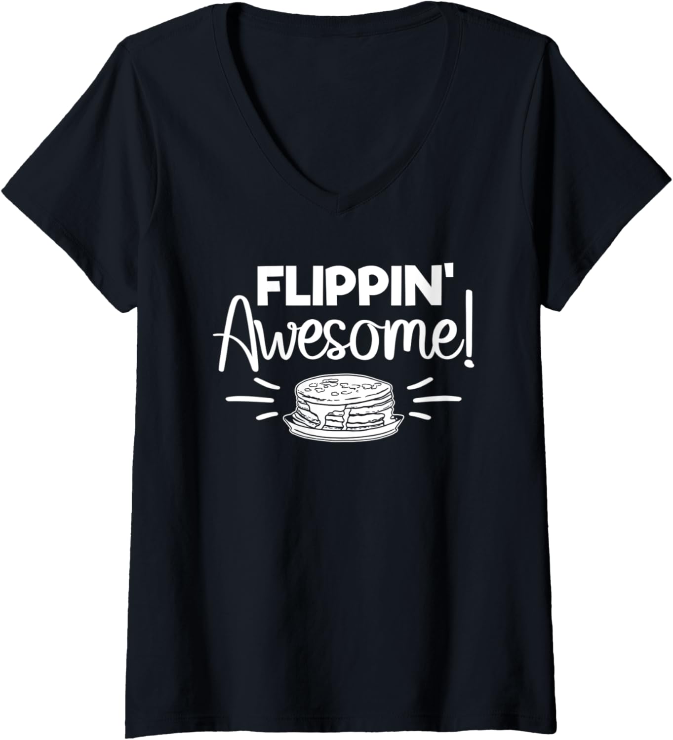 Womens Flippin' Awesome! Pancake Maker V-Neck