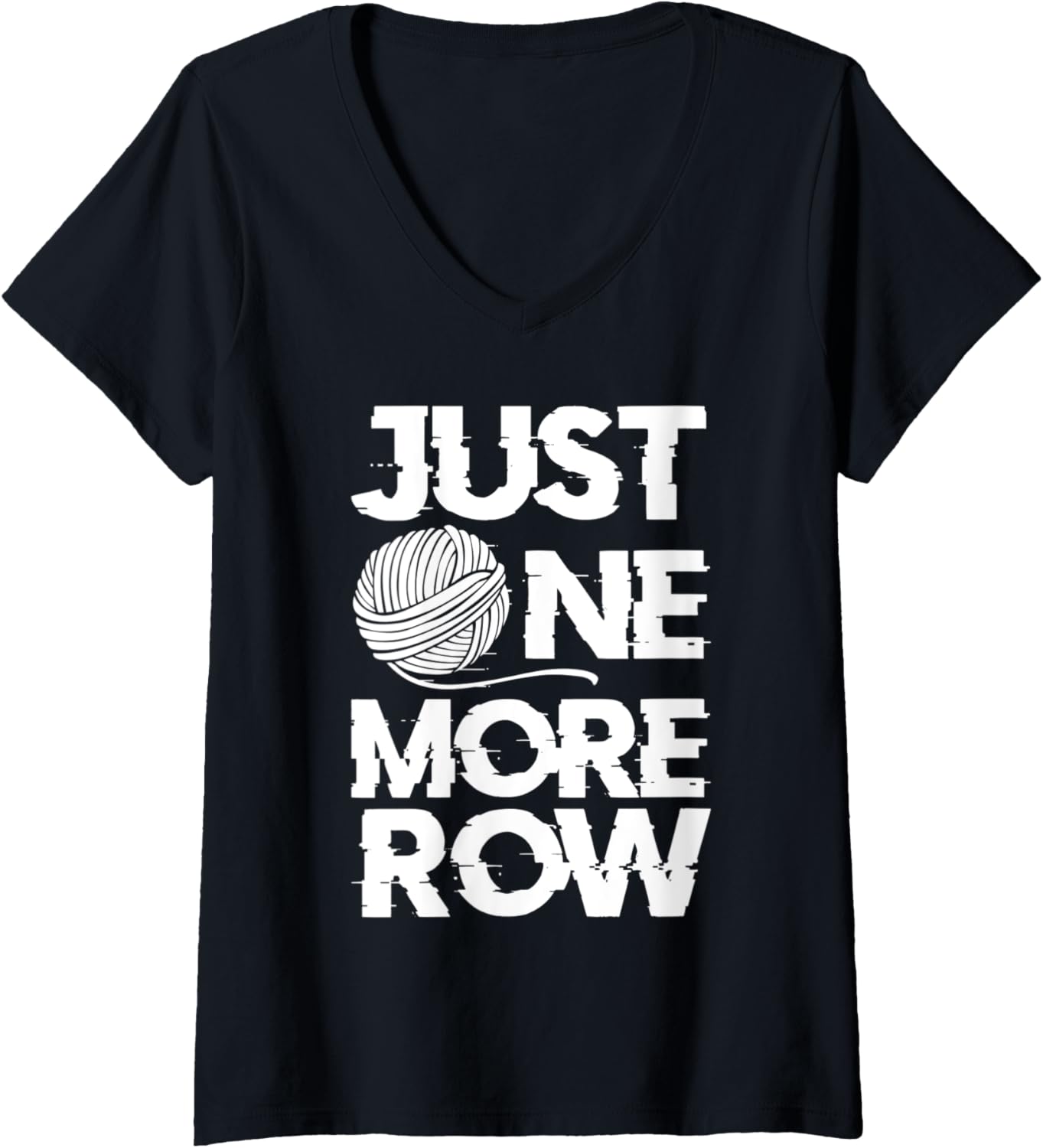 Womens Just One More Row Knitting Weaving Textile Arts Yarn Funny V-Neck