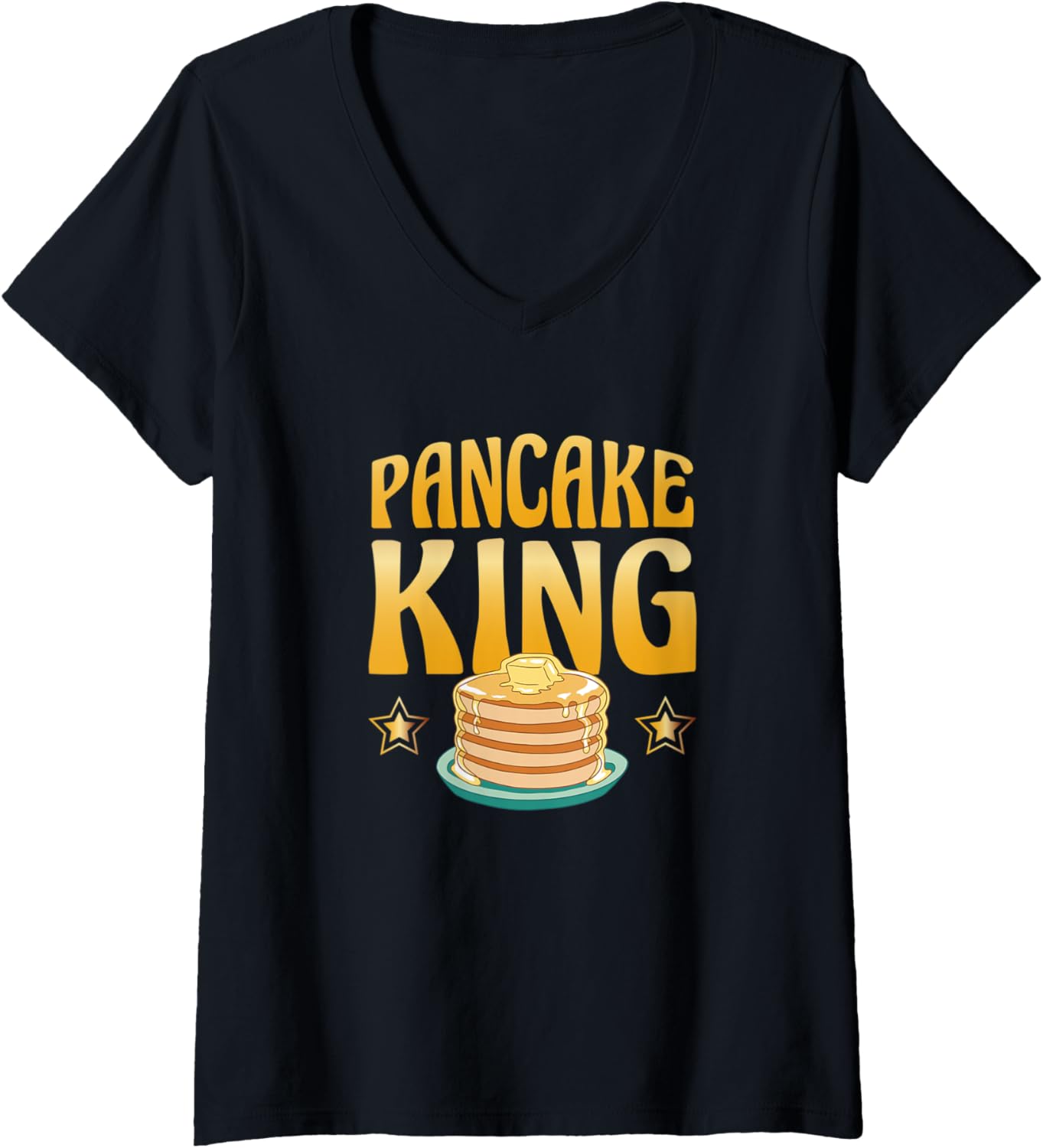 Womens Pancake King Pancake Syrup Foodie Pancake Maker V-Neck