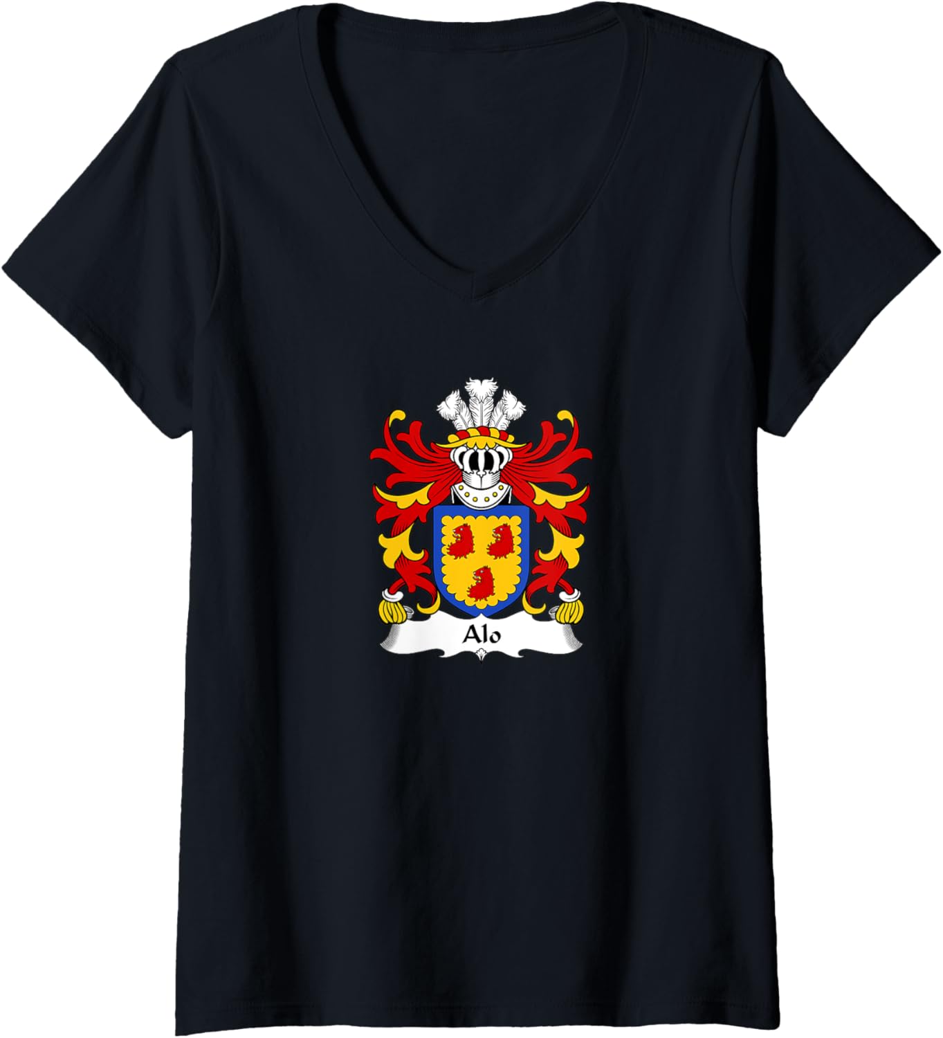 Womens Alo Coat of Arms - Family Crest V-Neck