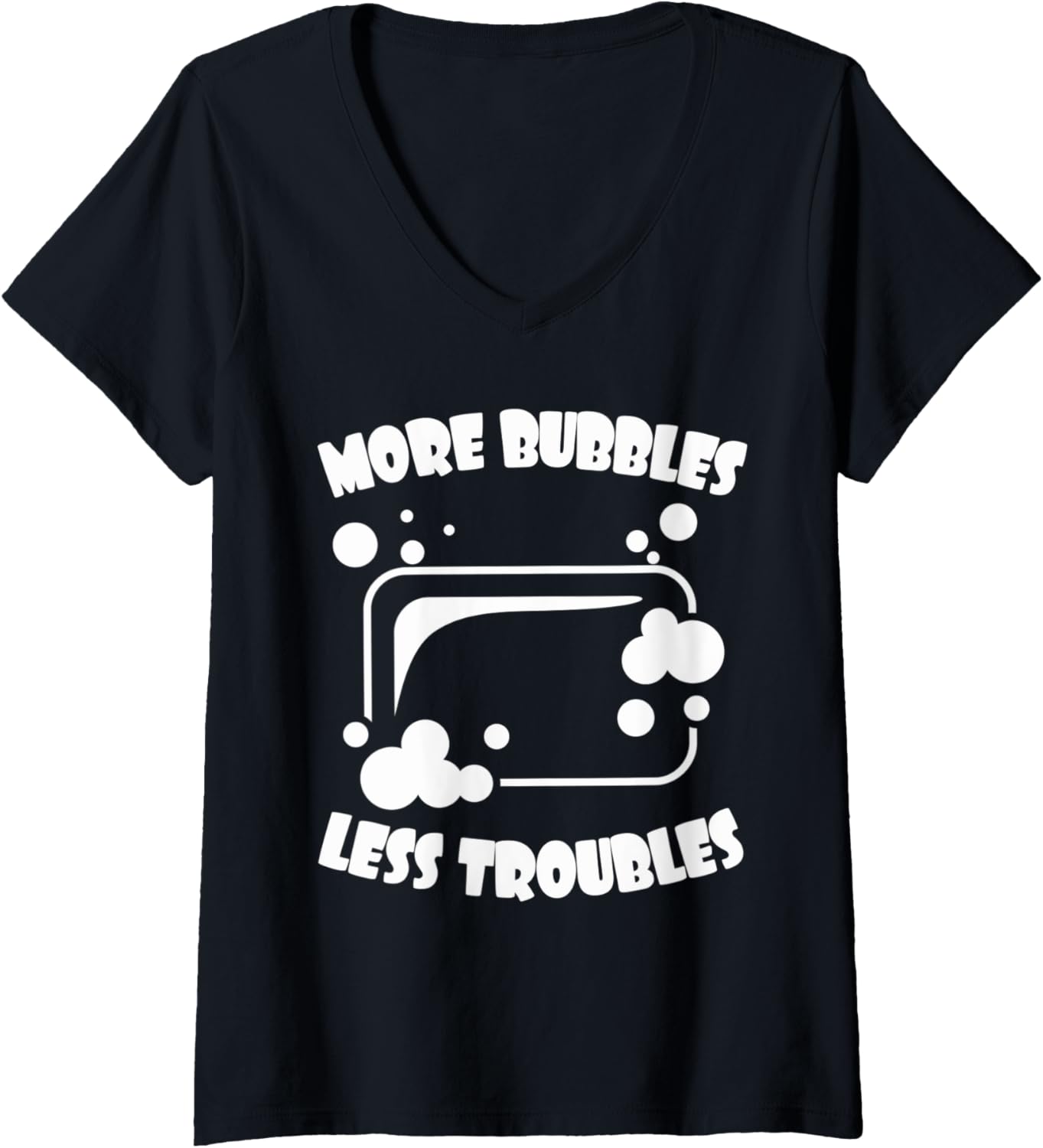 Womens More Bubbles Less Troubles Soap Making Soap Maker Homemade V-Neck