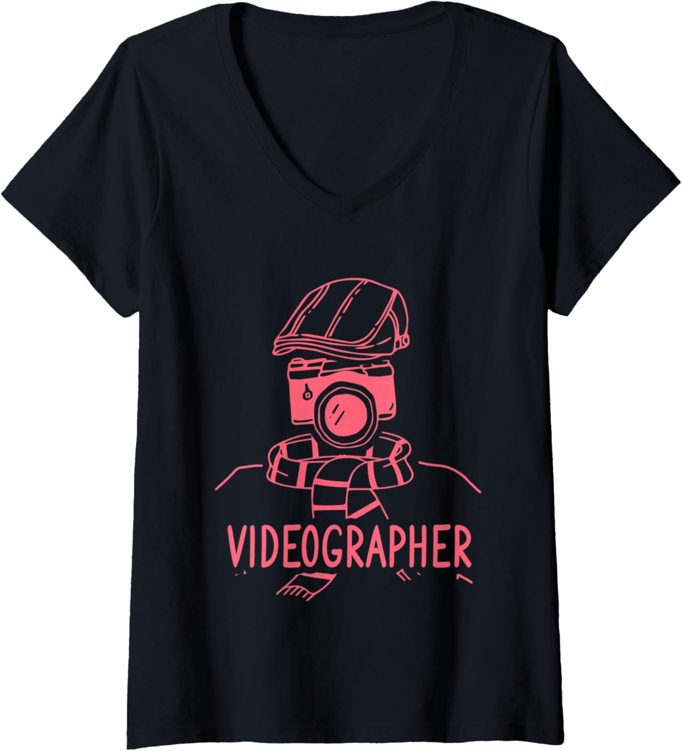 Womens Videographer Instructing Videography Filmmaker V-Neck