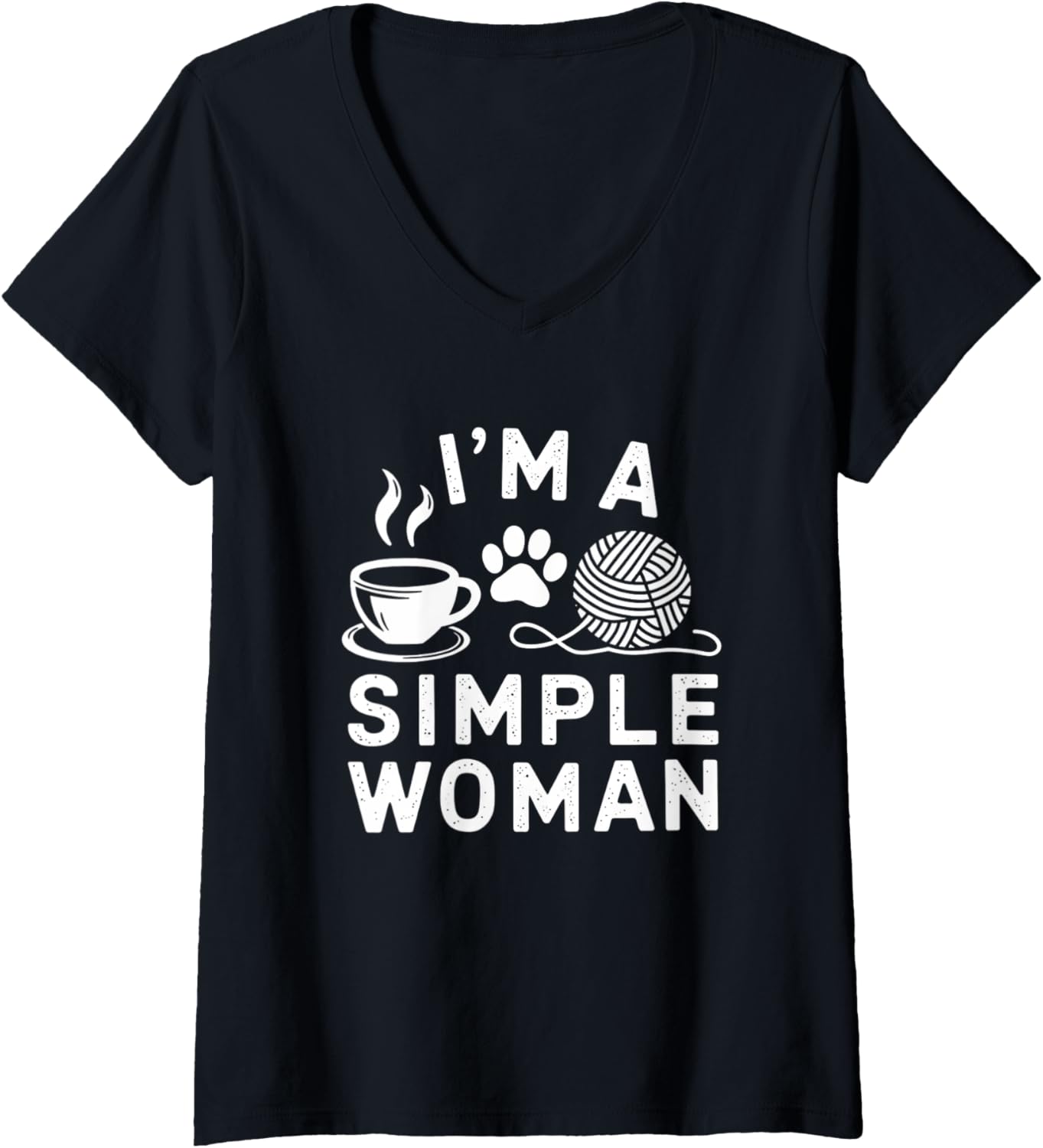 Womens Cute Yarn Crocheting Knitting V-Neck