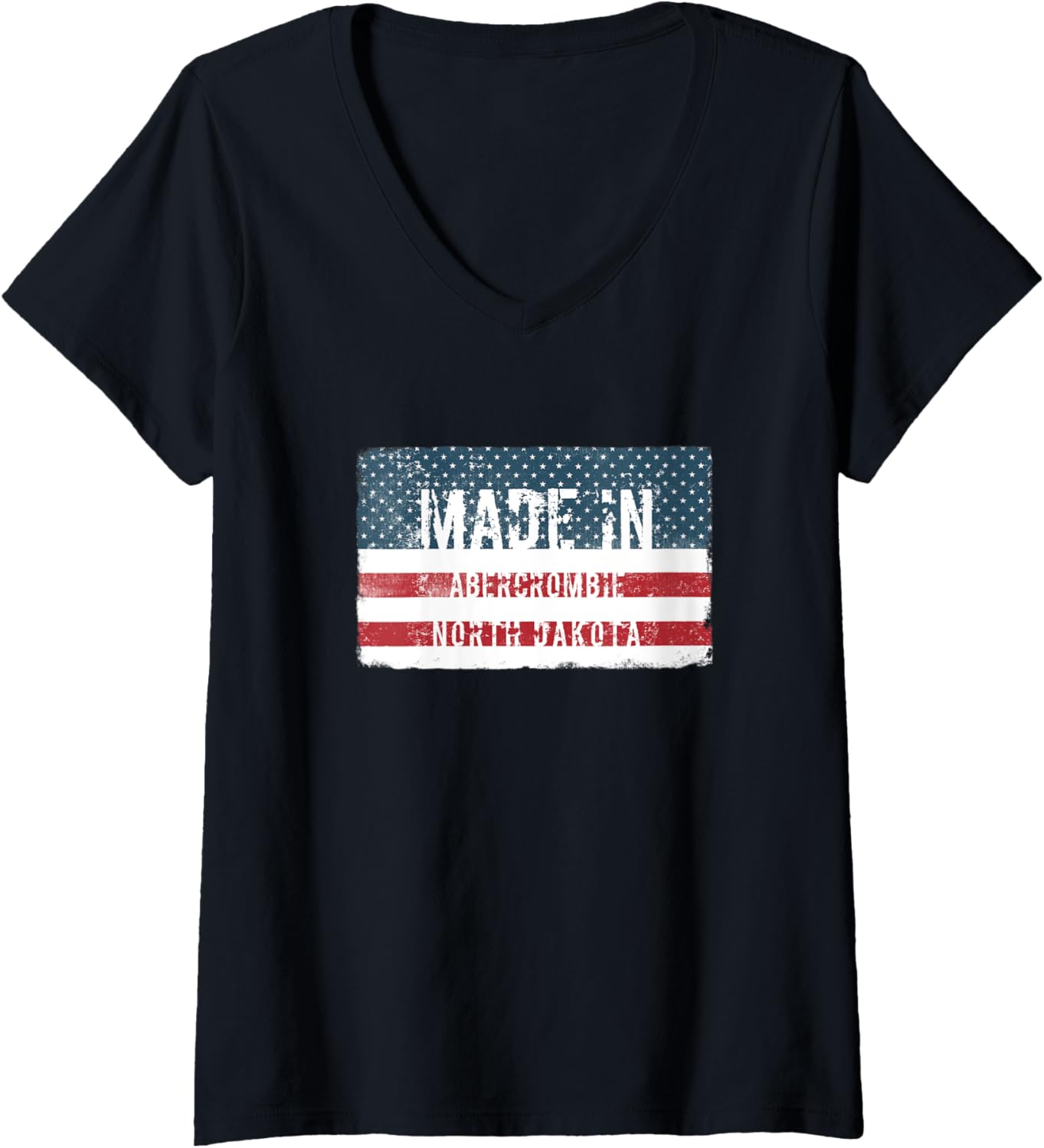 Womens Made in Abercrombie, North Dakota V Neck