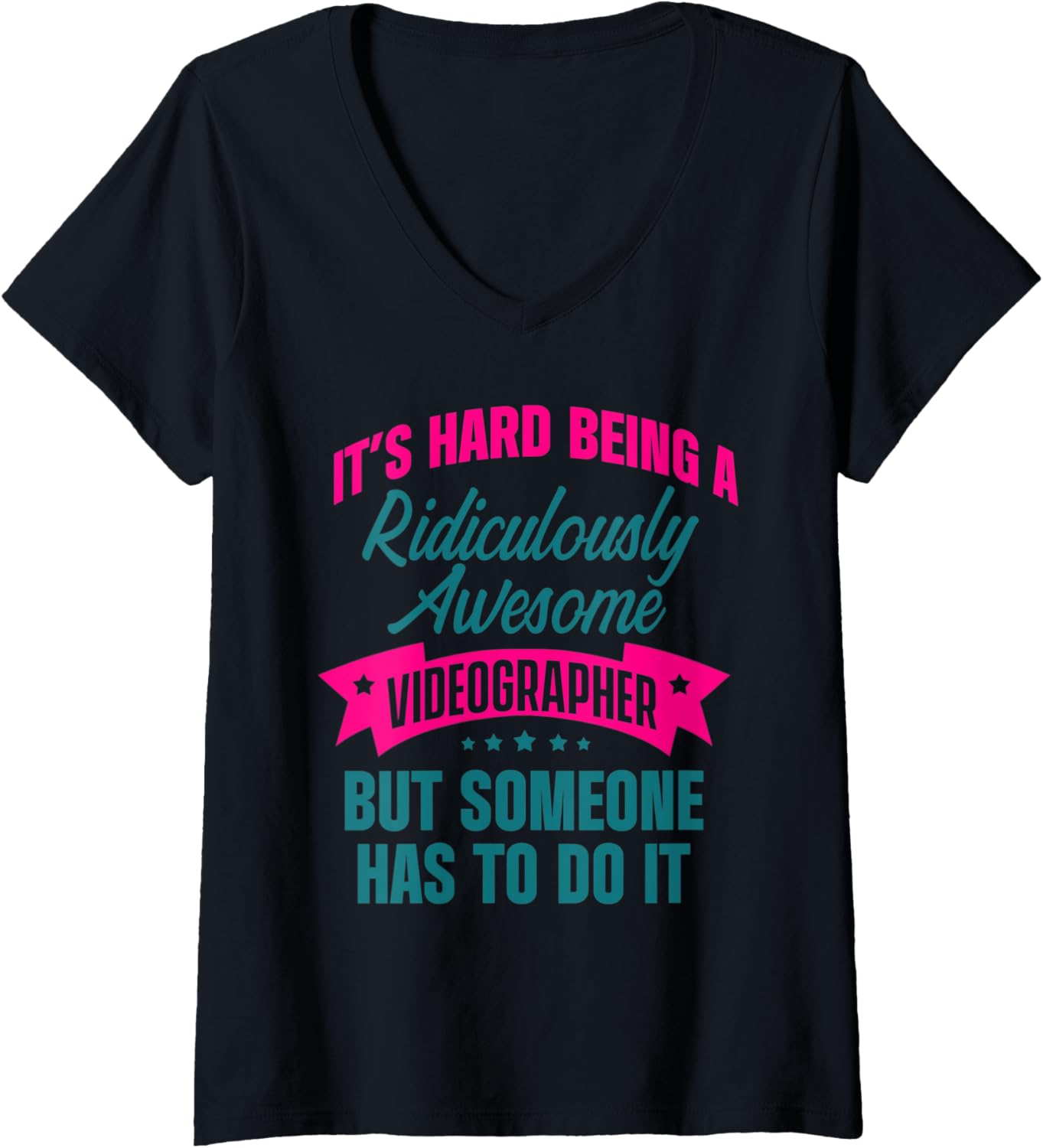 Womens Videographer Awesome Videography Filmmaker V-Neck