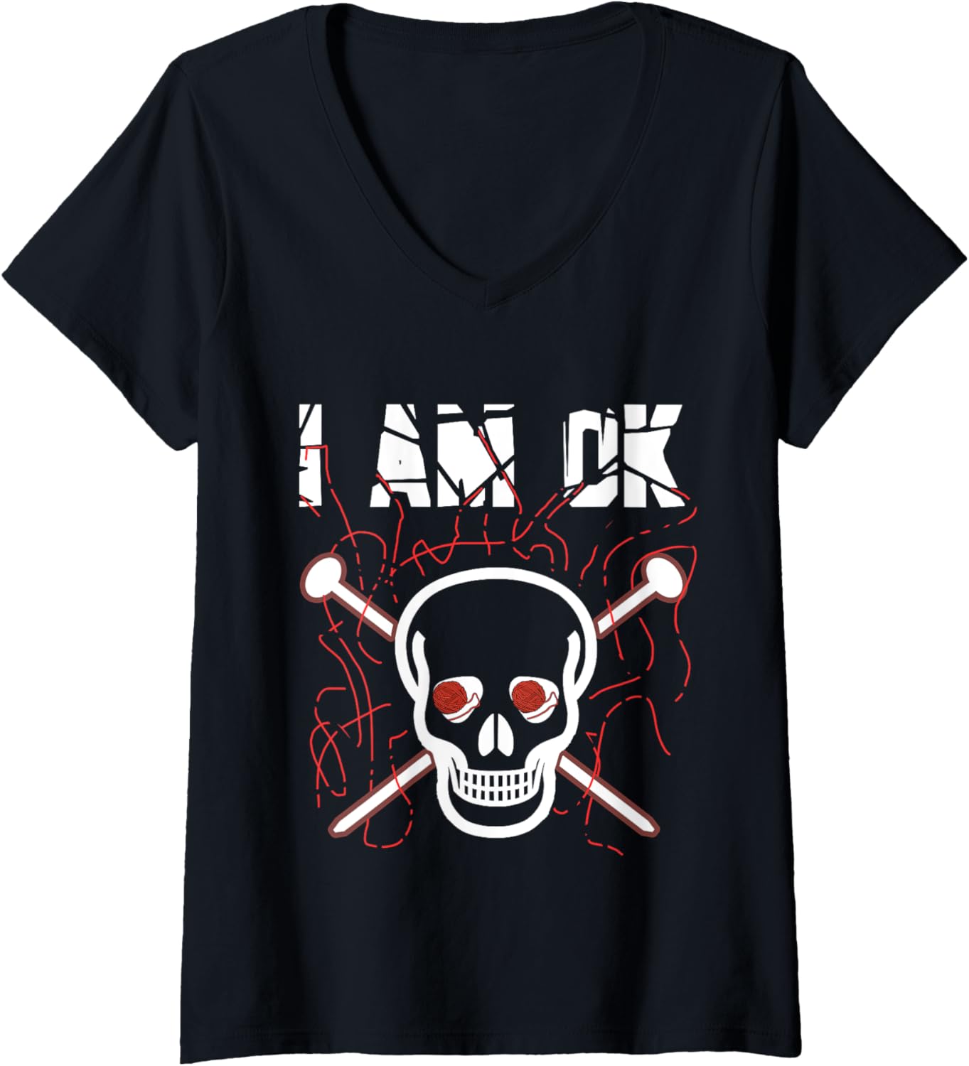 I'm Ok Crochet - Funny Crocheting and Perfect Yarn Lover V-Neck