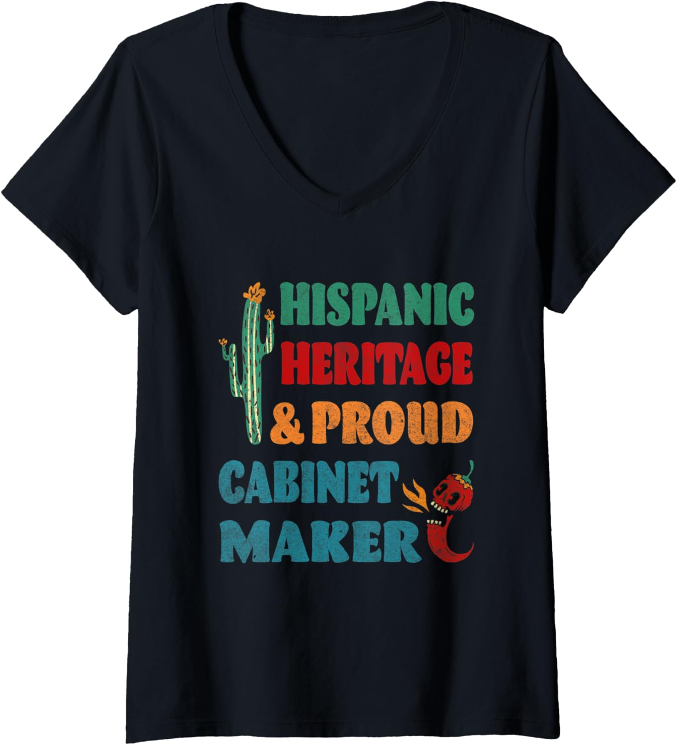 Womens Hispanic Heritage & Proud Cabinet Maker V-Neck