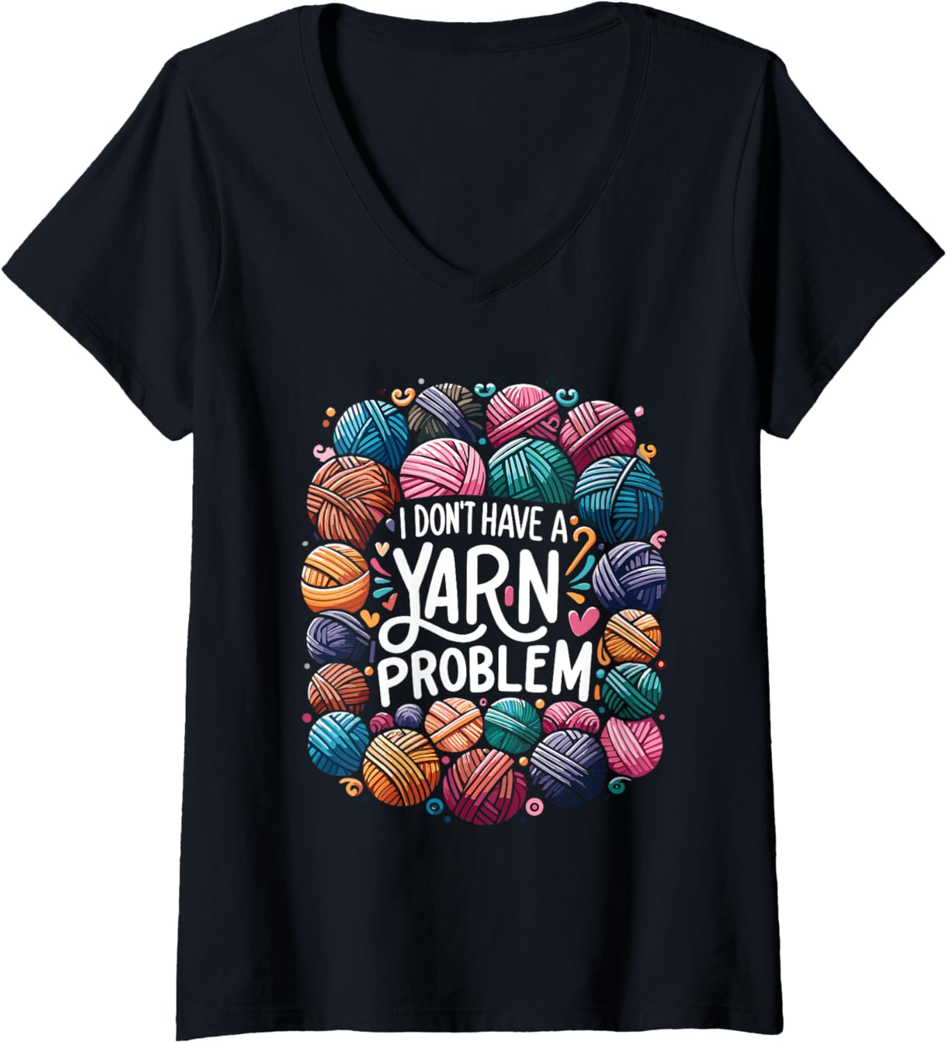 Funny Yarn Collecting, Knitting Crocheting Yarn Problem V-Neck