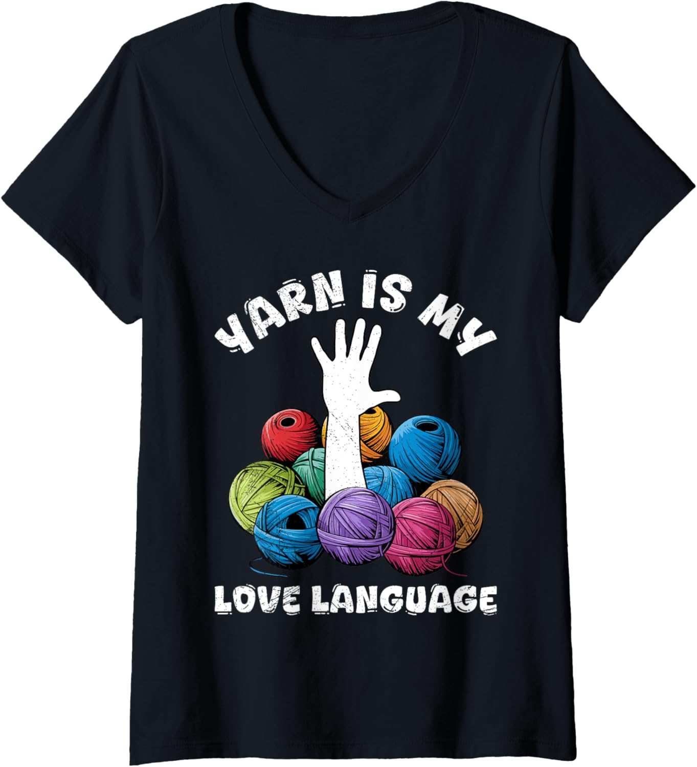 Womens Yarn Collection YARN IS MY LOVE LANGUAGE Yarn Collector V-Neck