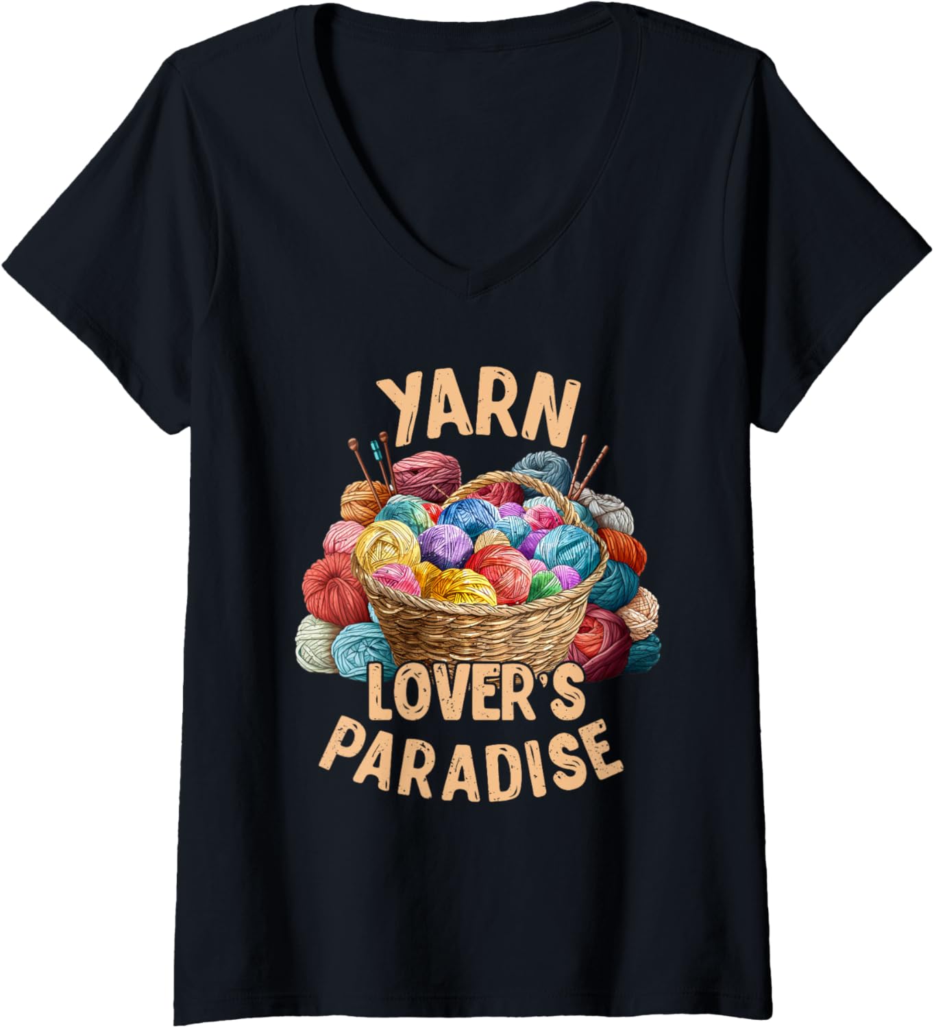 Womens Yarn Collection YARN LOVER'S PARADISE Funny Yarn Collector V-Neck