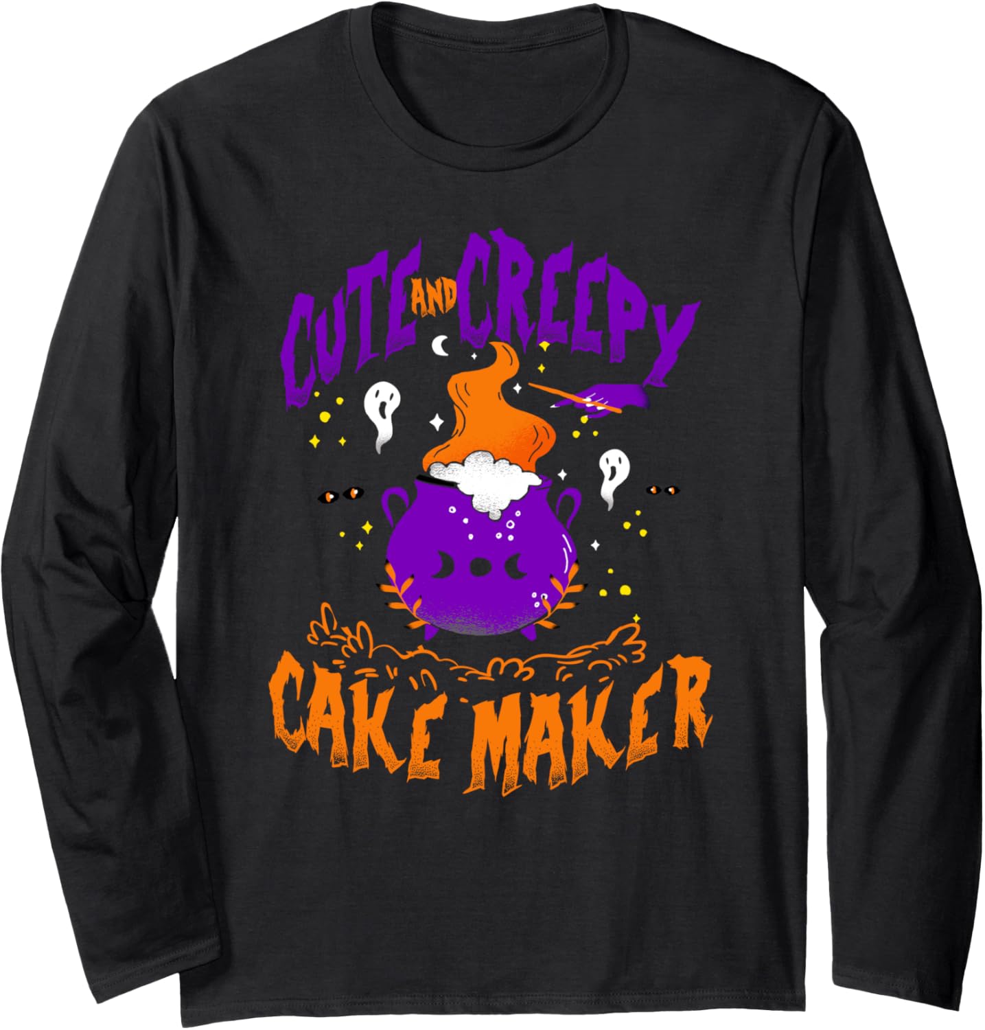 Cute and Creepy Cake Maker - Funny Cake Maker Halloween Long Sleeve