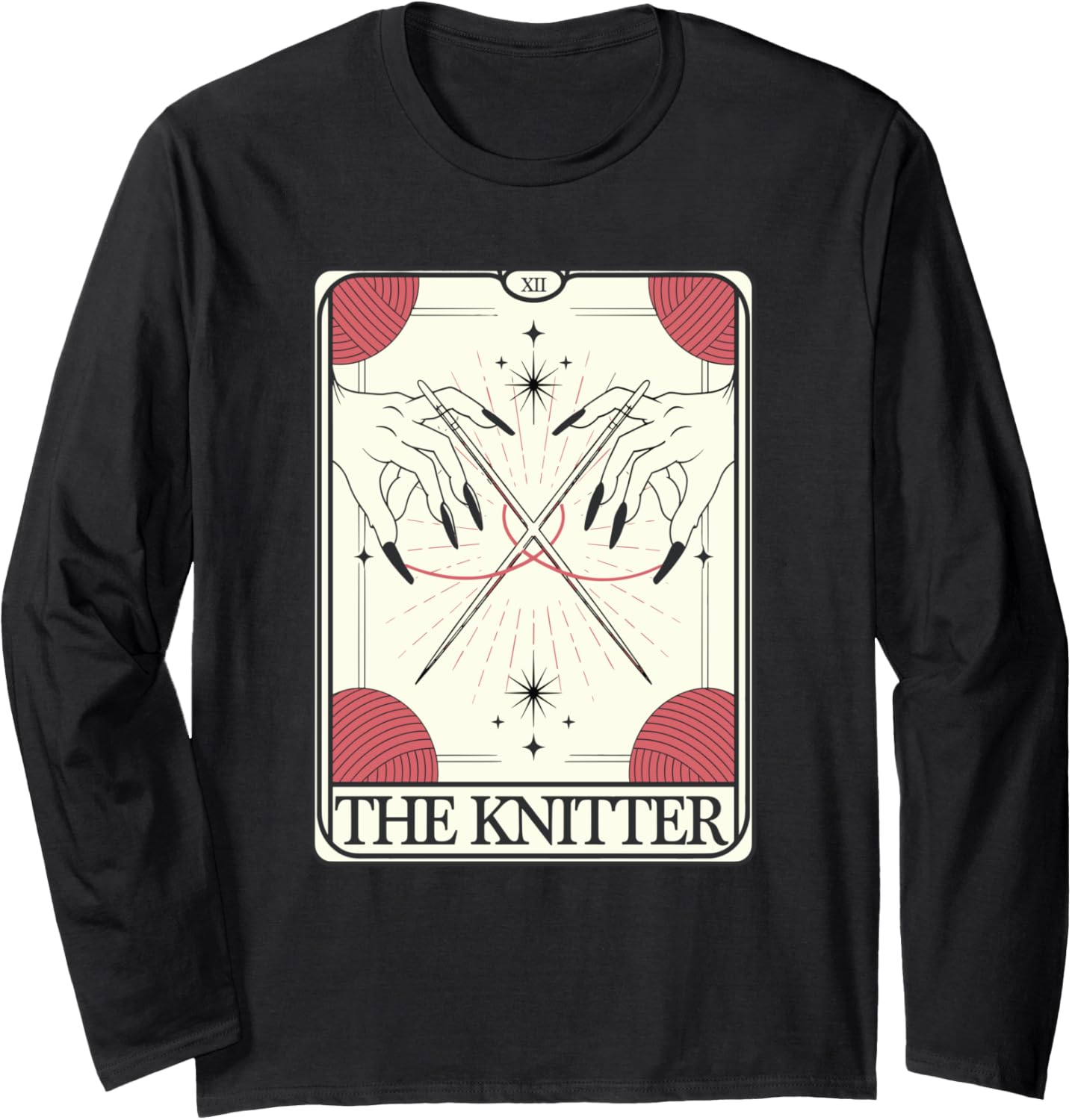 Knitting Knitter Tarot Card Yarn Craft Crochet Long Sleeve