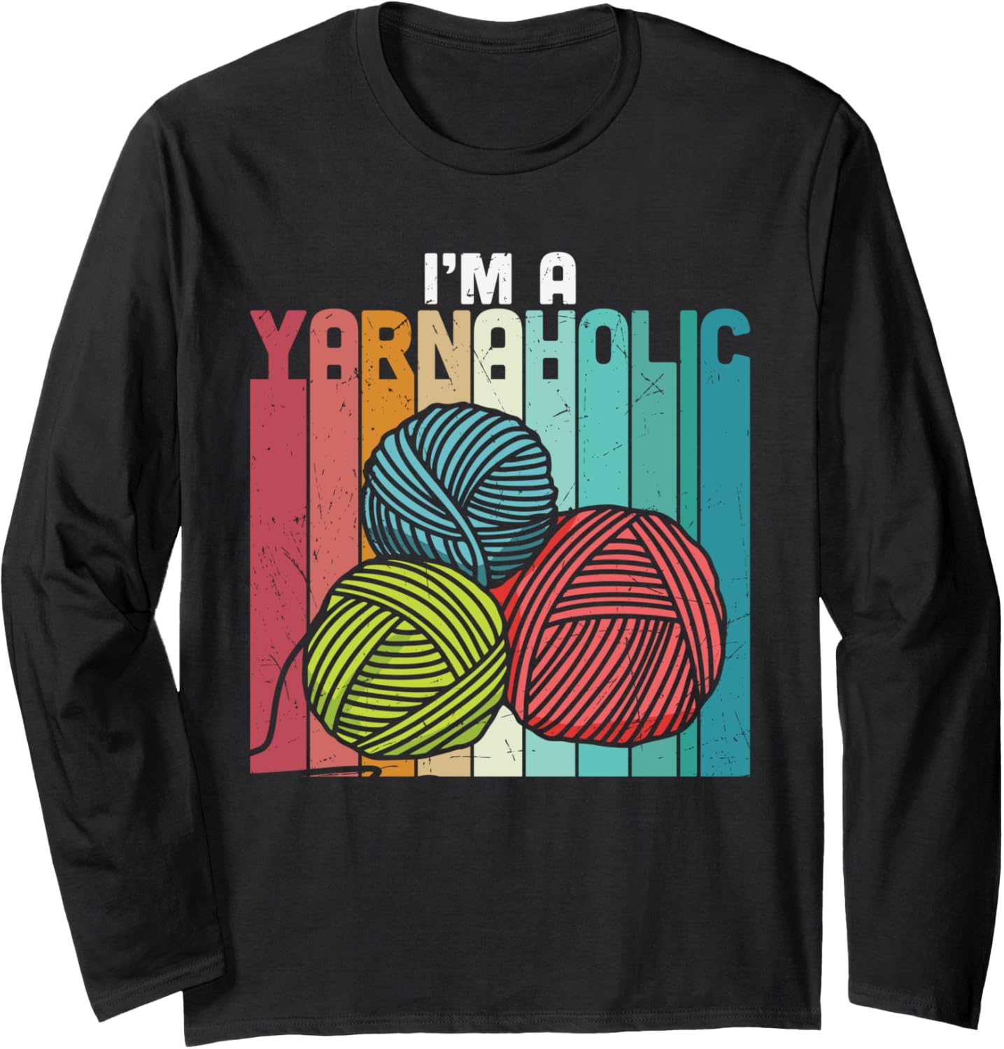 Yarn Addict Crafting T-shirt Crocheting Ladies Knitting Long Sleeve