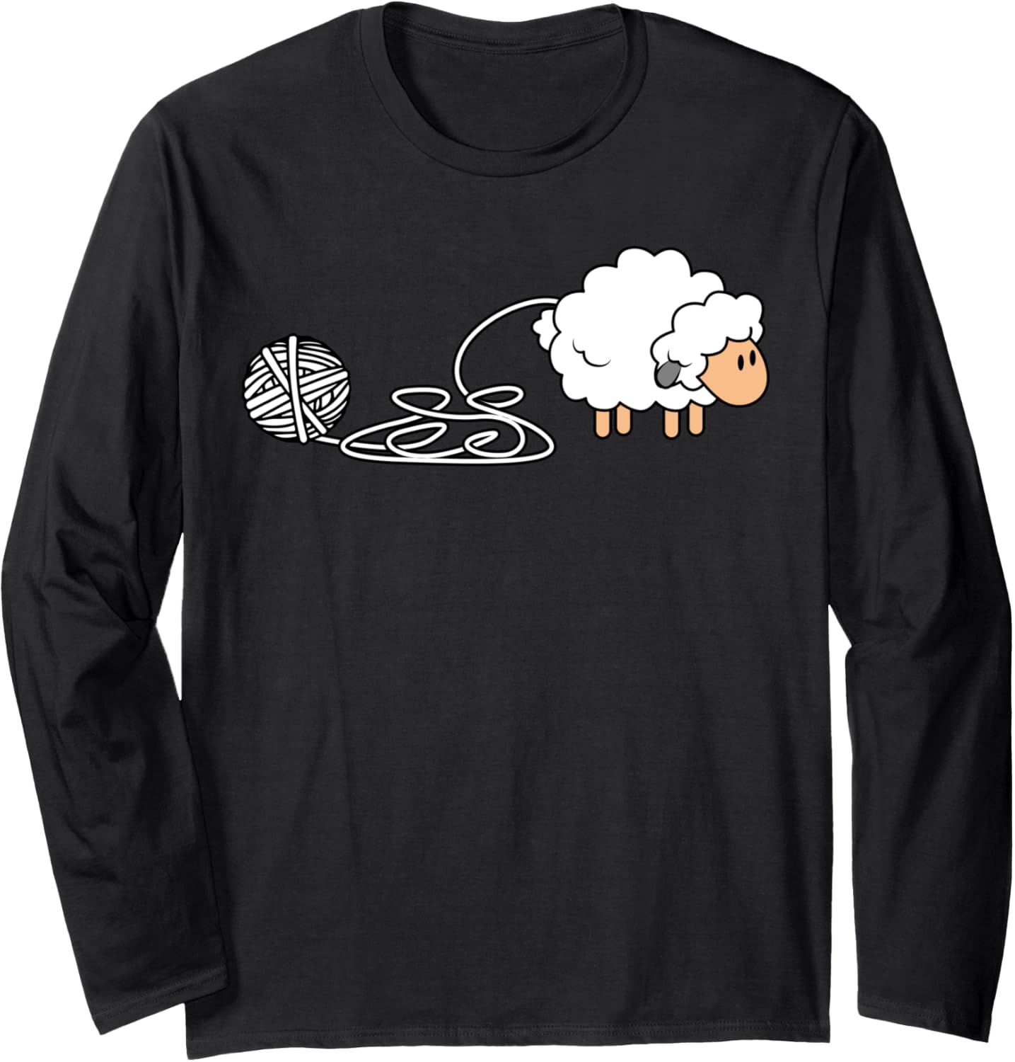 Knitting Crocheting Sheep Knitter Yarn Needle Long Sleeve