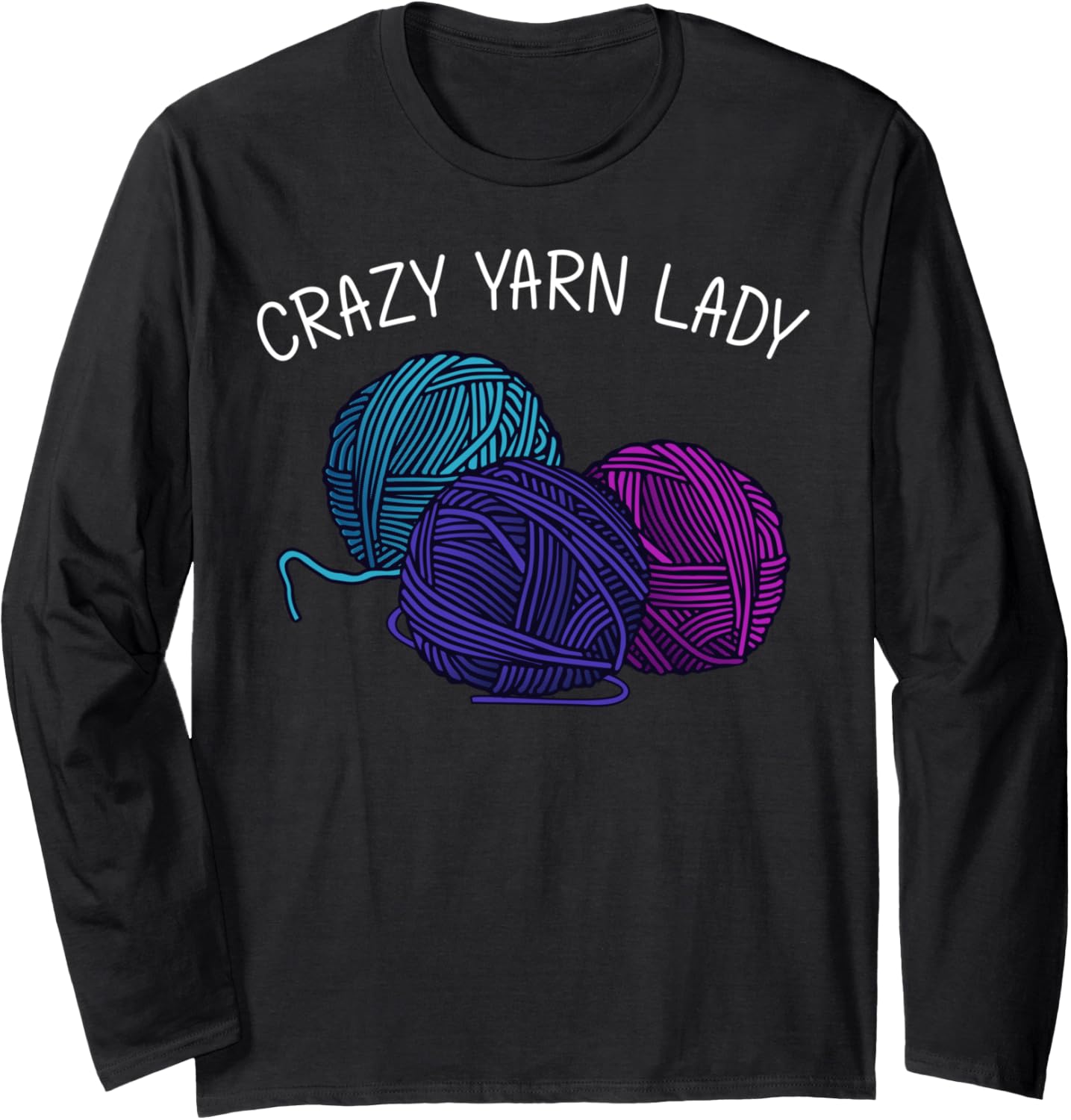 Funny Knitting Gift For Women Mama Crochet Yarn Thread Long Sleeve