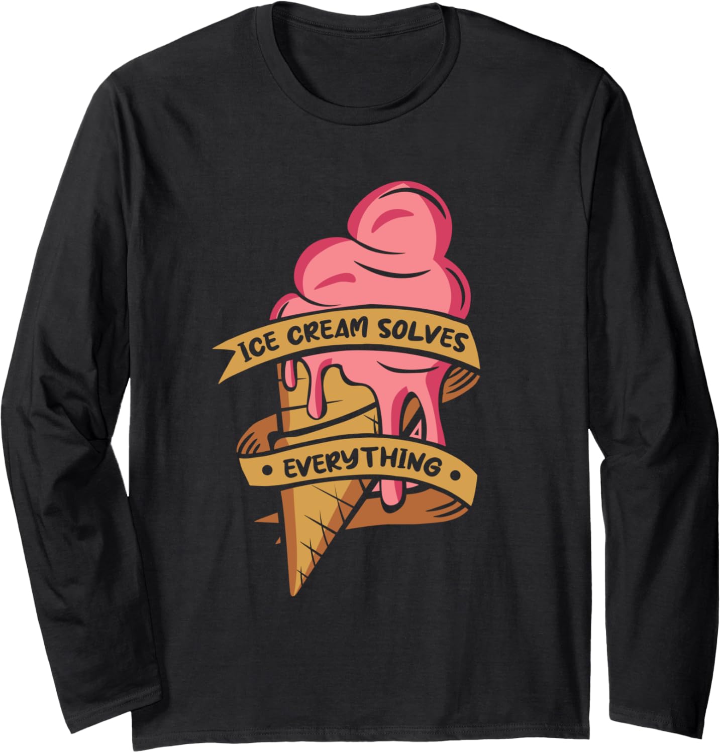 Ice Cream Solves Everything Gelato Maker Lover Ice Cream Long Sleeve