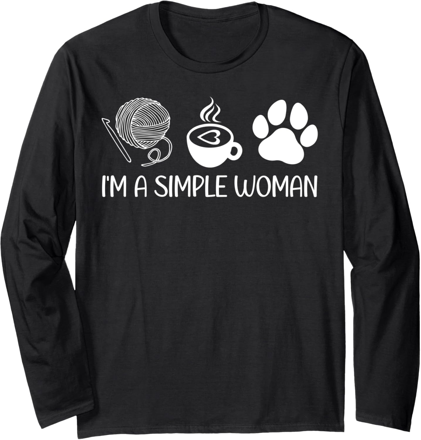 Women Knitting Funny Knitters Coffee Lover Dog Owner Yarn Long Sleeve