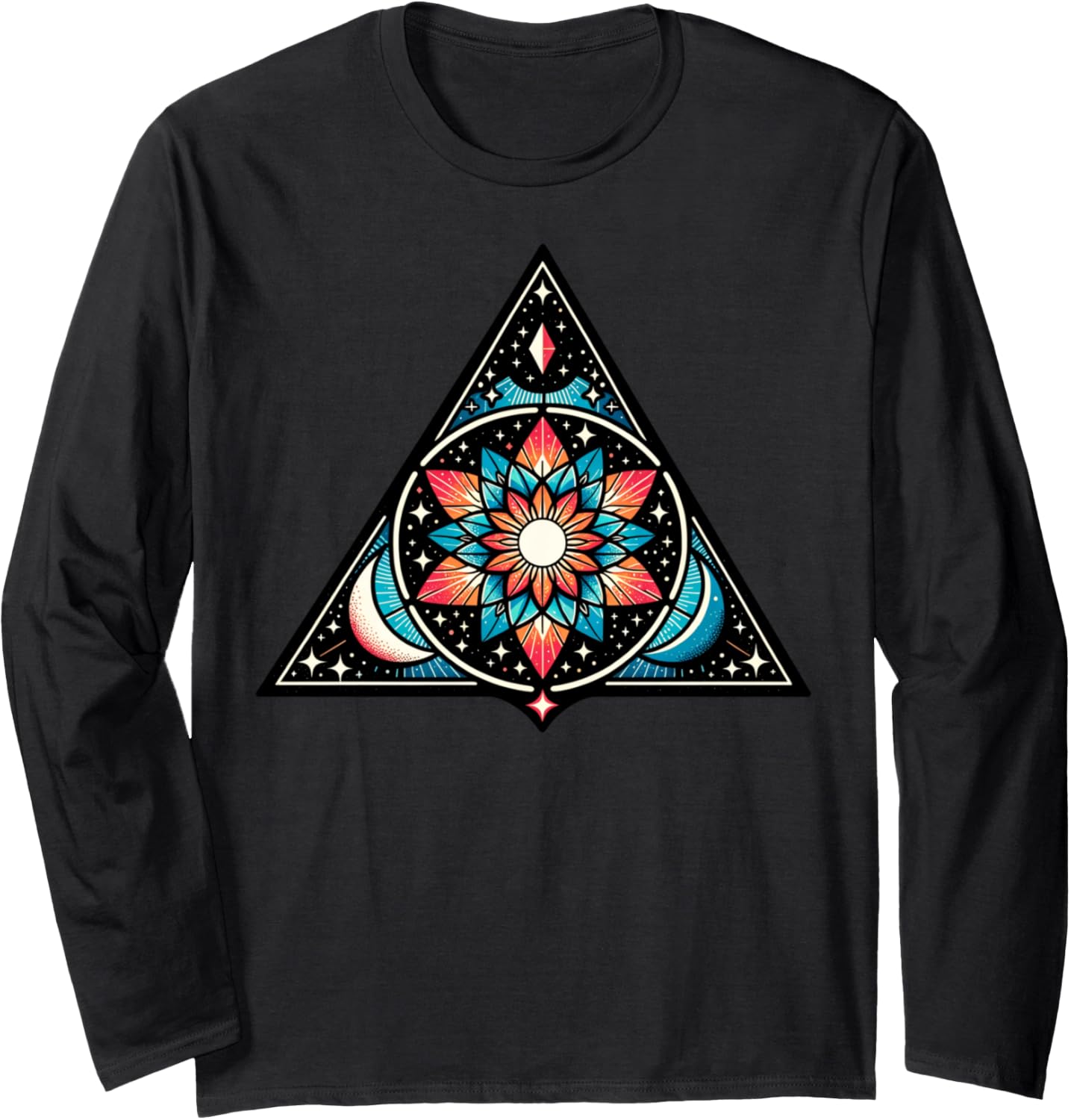 Geometric Floral Mandala Art For Designation Long Sleeve