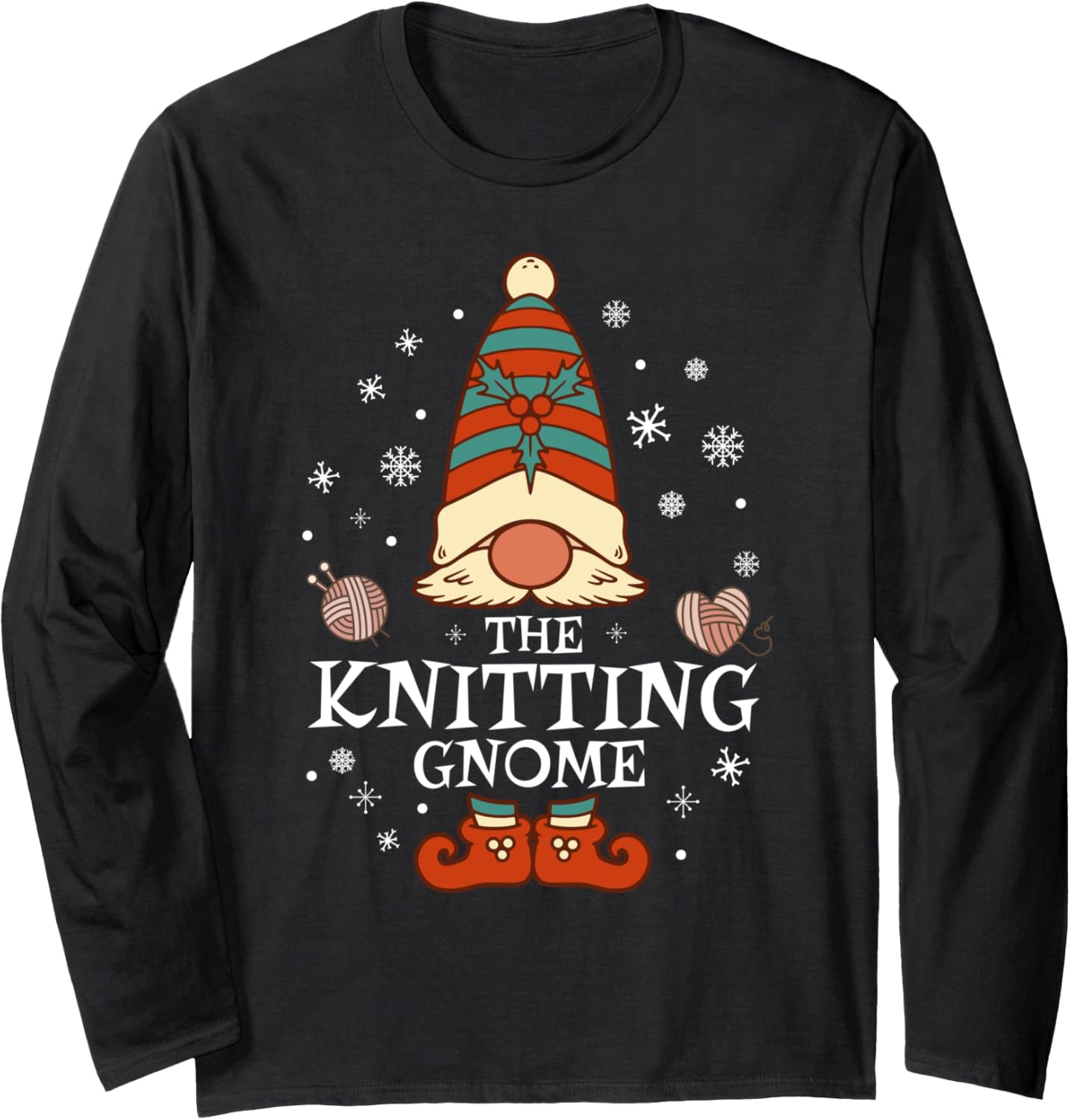 Knitting Gnome Family Christmas Grandma Mom Crochet Yarn Long Sleeve