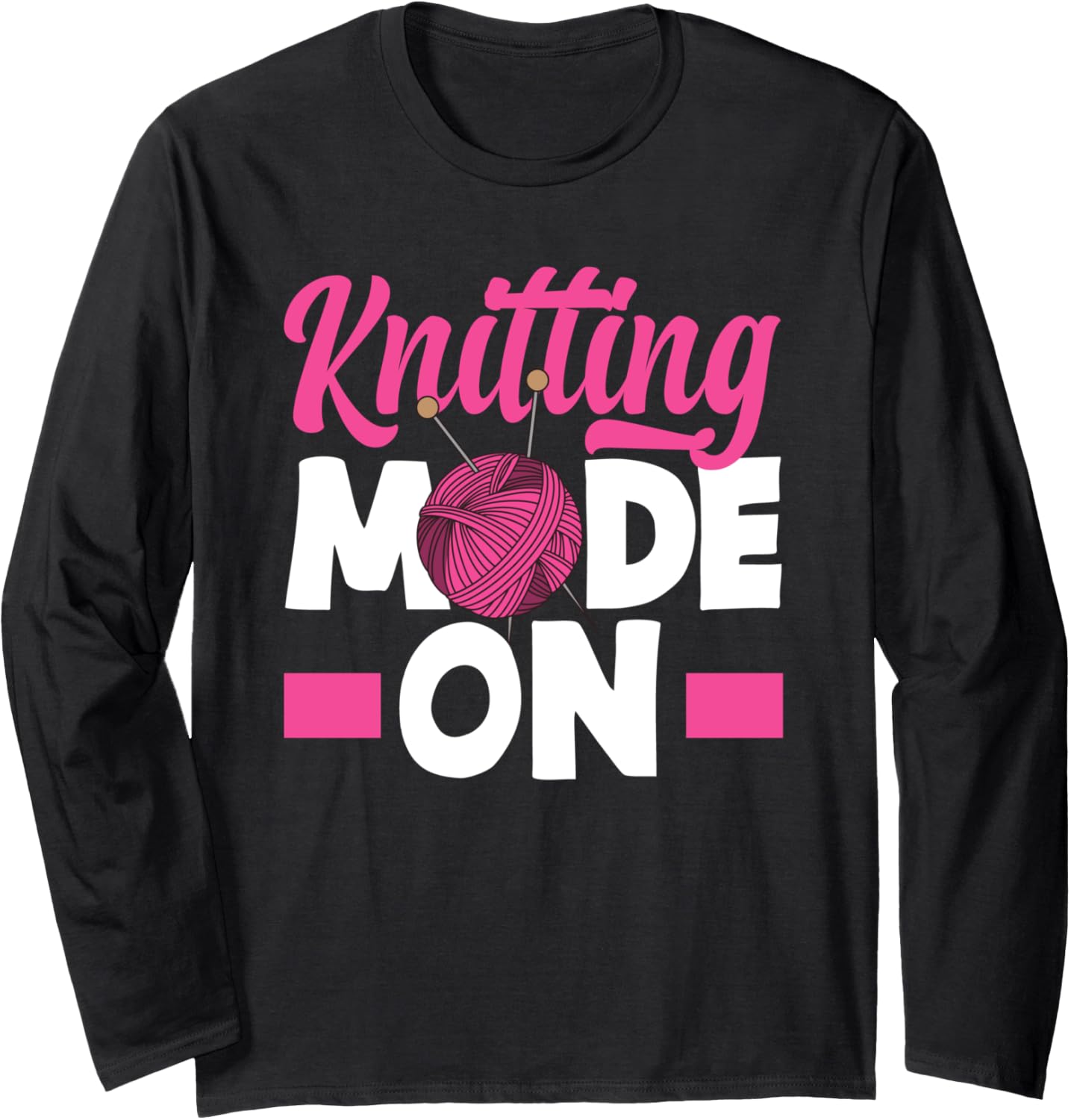 Knitting Mode On Yarn Needles Knitter Grandma Long Sleeve