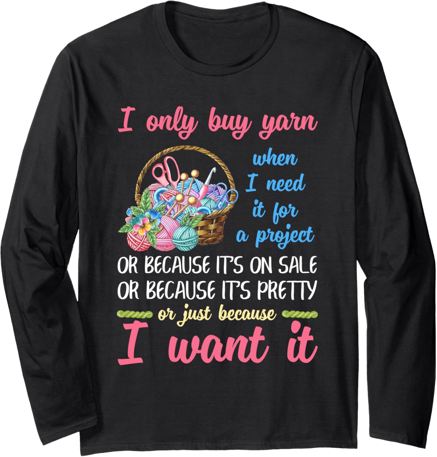 Funny Crochet Knitting Yarn Collector Long Sleeve