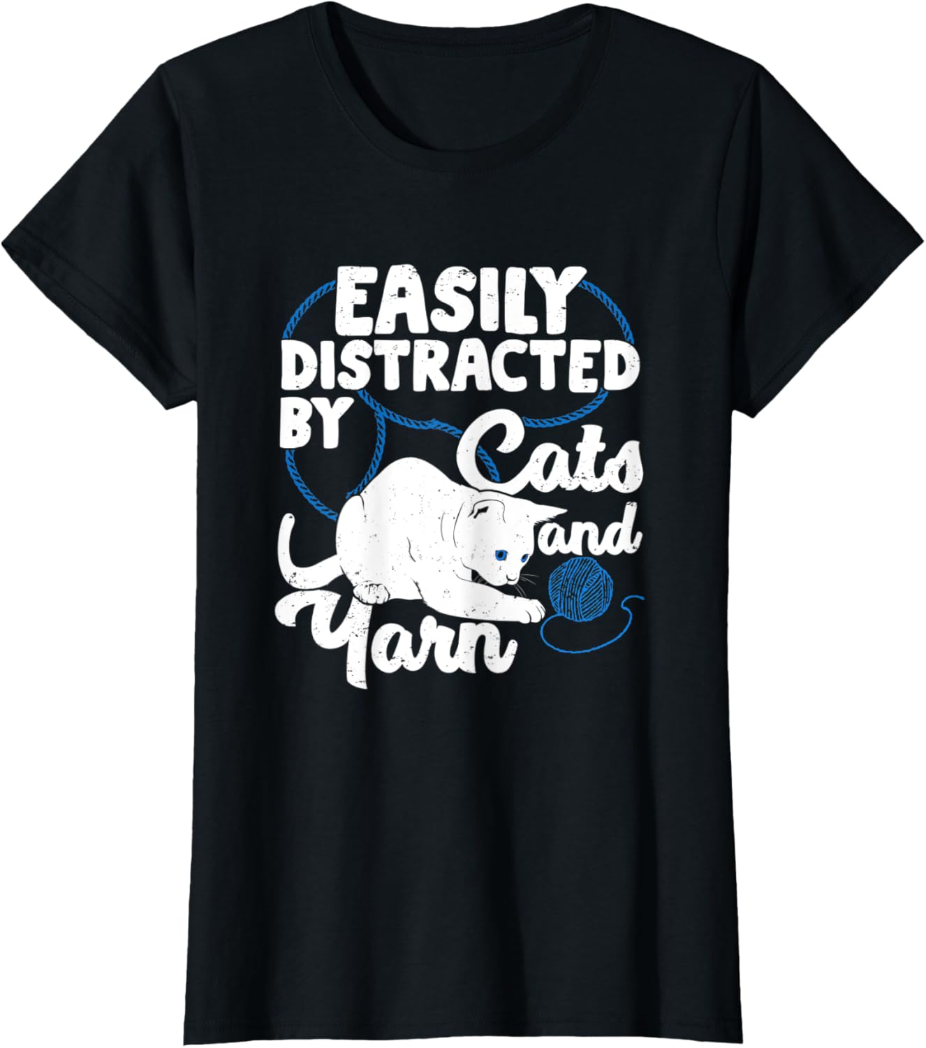 Womens Easily Distracted By Cats And Yarn