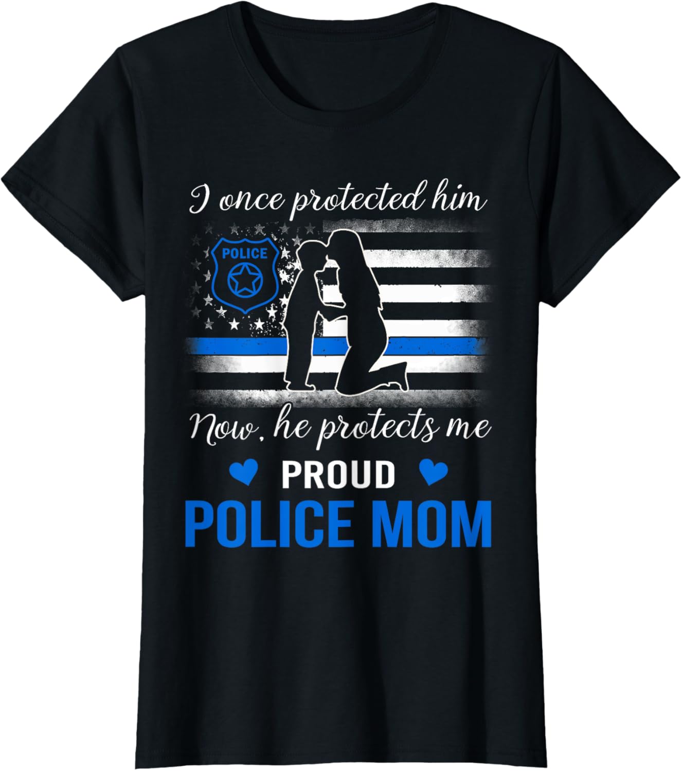 Thin Blue Line American Flag Proud Police Mom