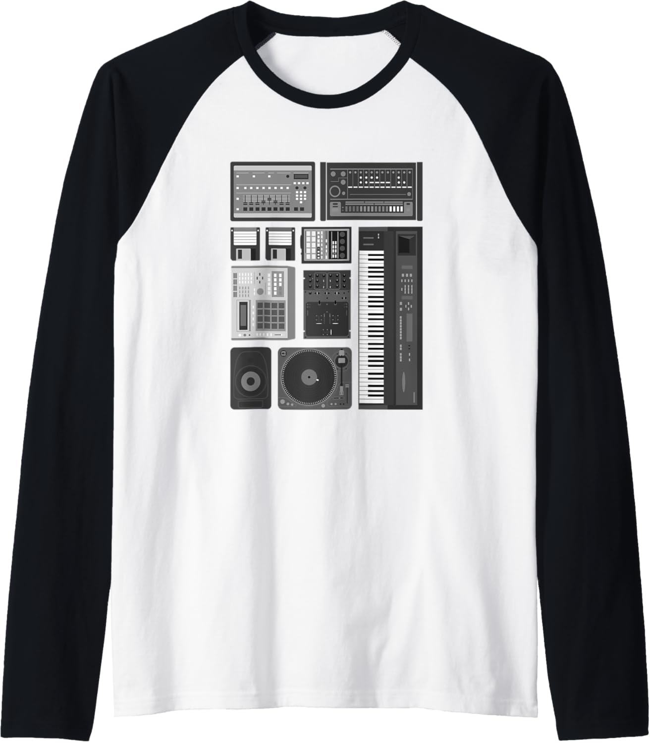 Old School Hip Hop Rap Music Beat Maker T-Shirt Raglan Baseball Tee