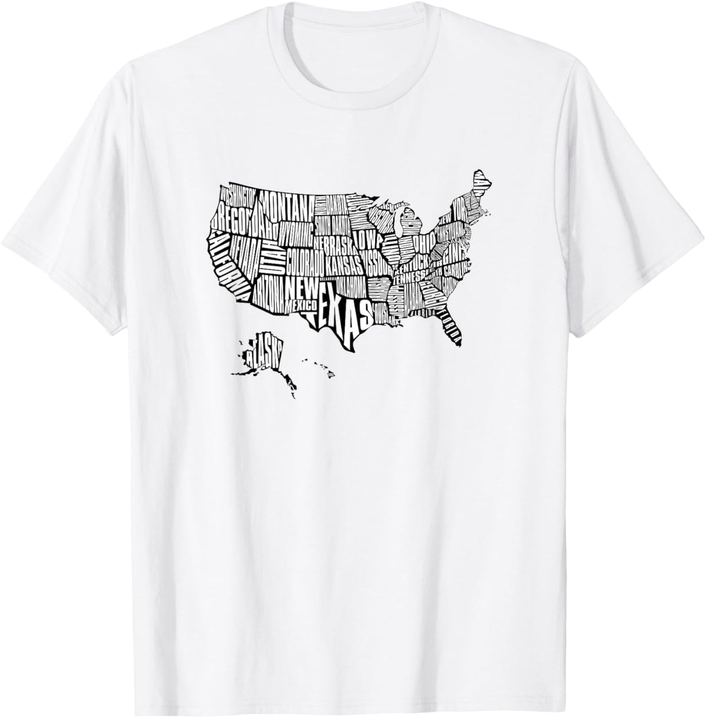 Us Map T Shirt 50 United States Usa Tee