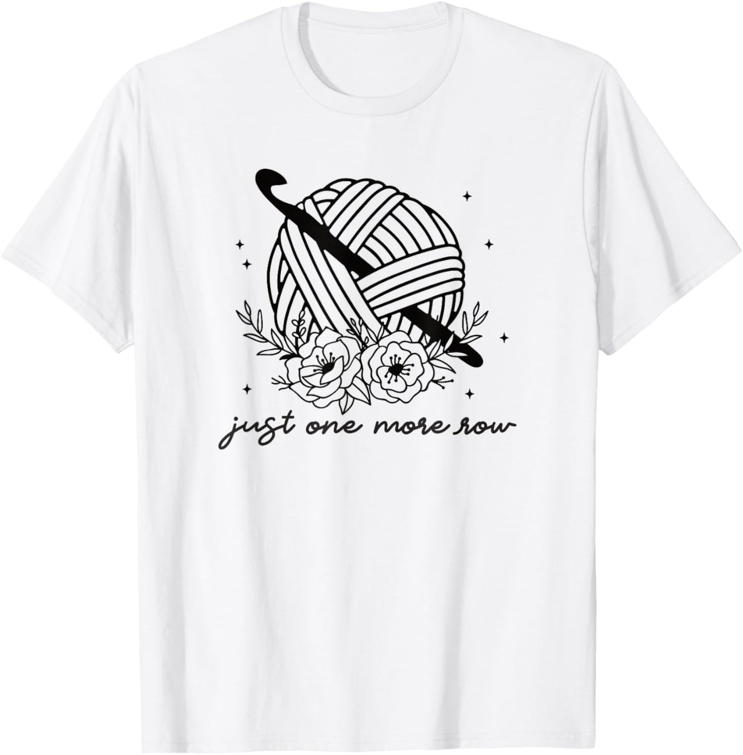 Just One More Row Crochet Hook Pretty Flower Yarn