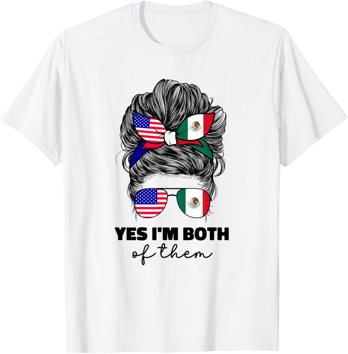 Half Mexican And American Mexico America Usa Flag Girl Women
