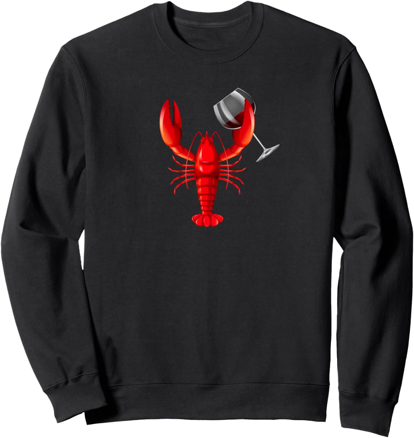 Funny Wine Drinking Lobster Red Crawfish Wine Lovers Gift Sweatshirt
