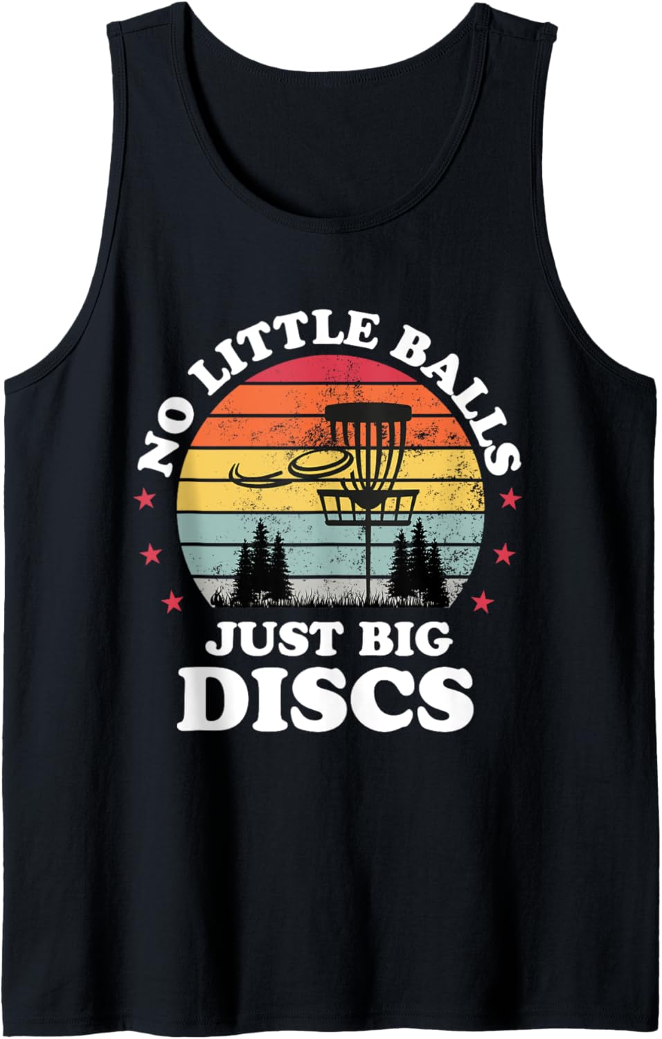 No Little Balls Retro Disc Golf Frisbee Golfing Player Mens Tank Top