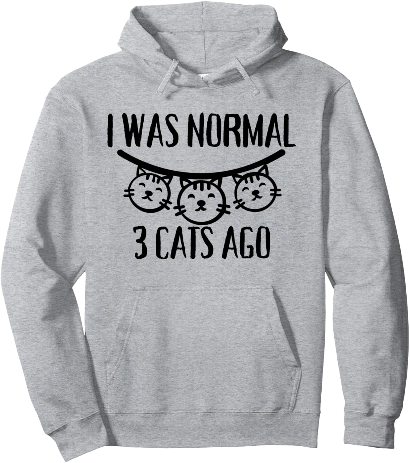 Funny Saying I was Normal 3 Cats Ago Pun Mom Cat Lover Gag Pullover Hoodie