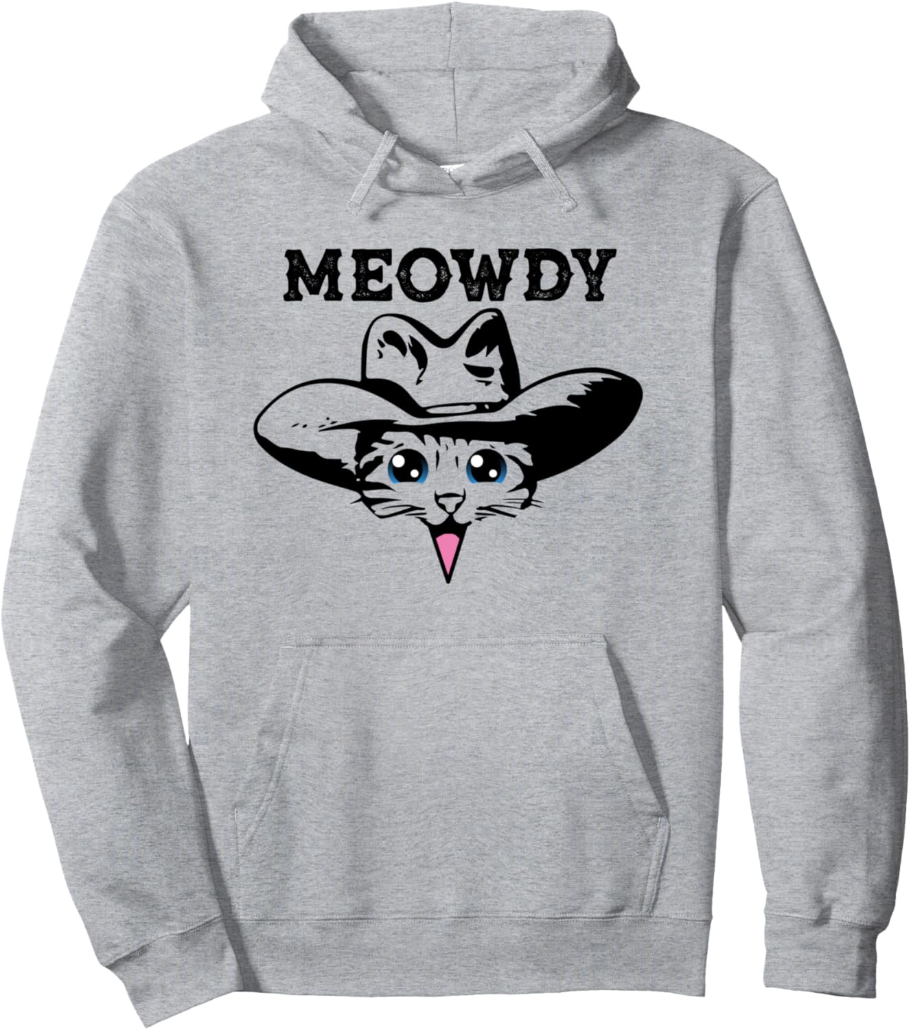 MEOWDY Funny Cat Lover Cat Mom Pun Country Cowboy Hat Cat Pullover Hoodie