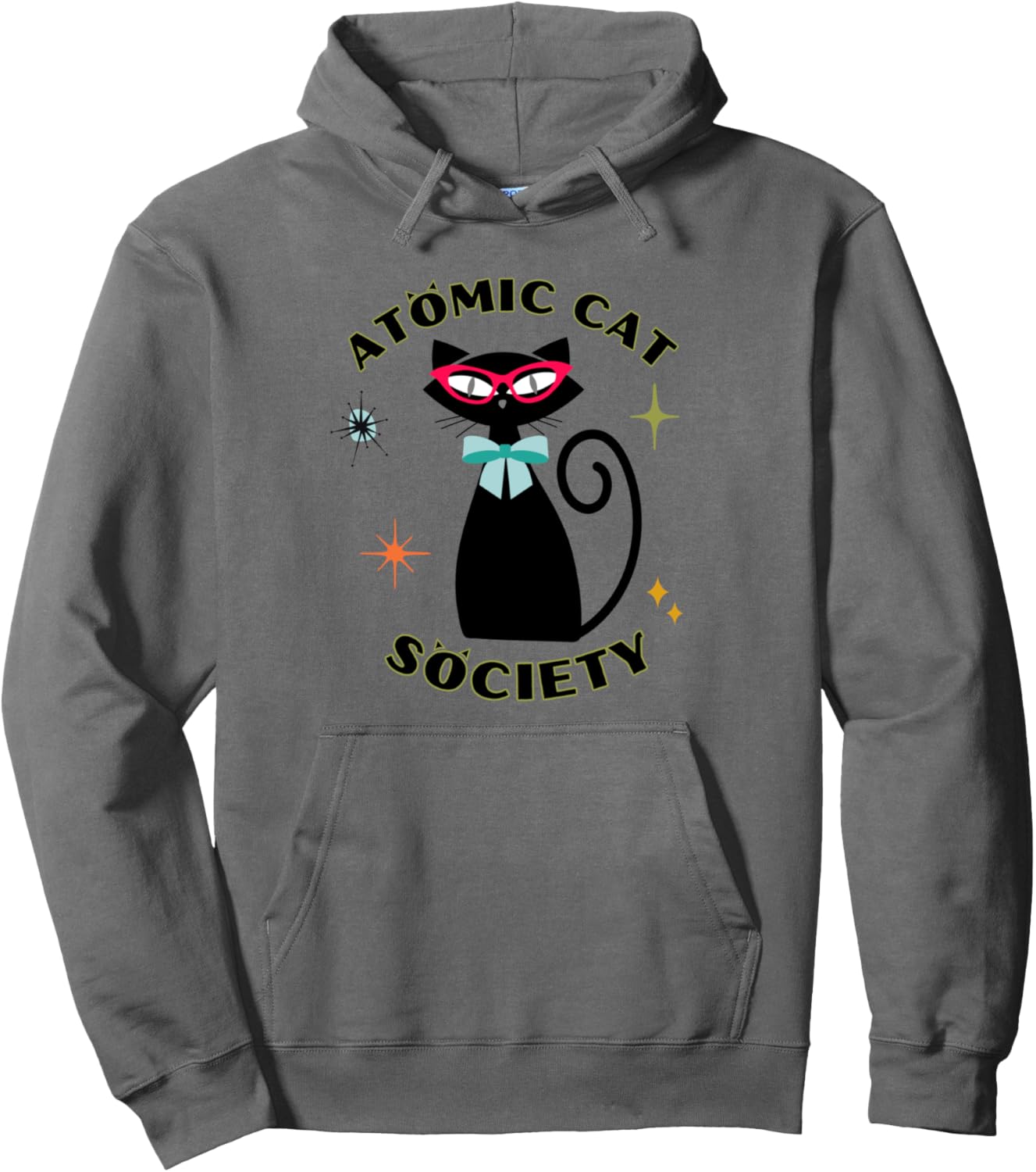 Mid Century Modern Atomic Cats Retro 1960s Art Starbursts Pullover Hoodie