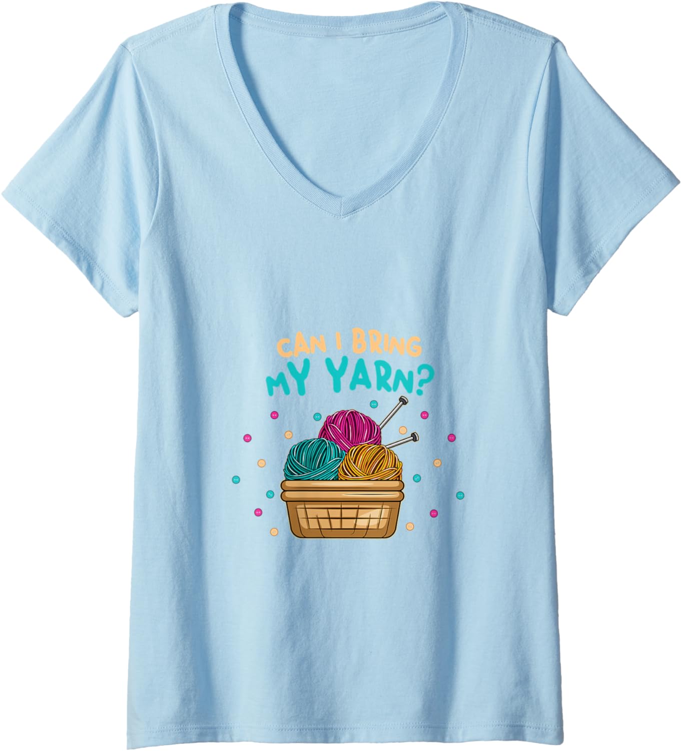 Womens Can I bring my Yarn? V-Neck