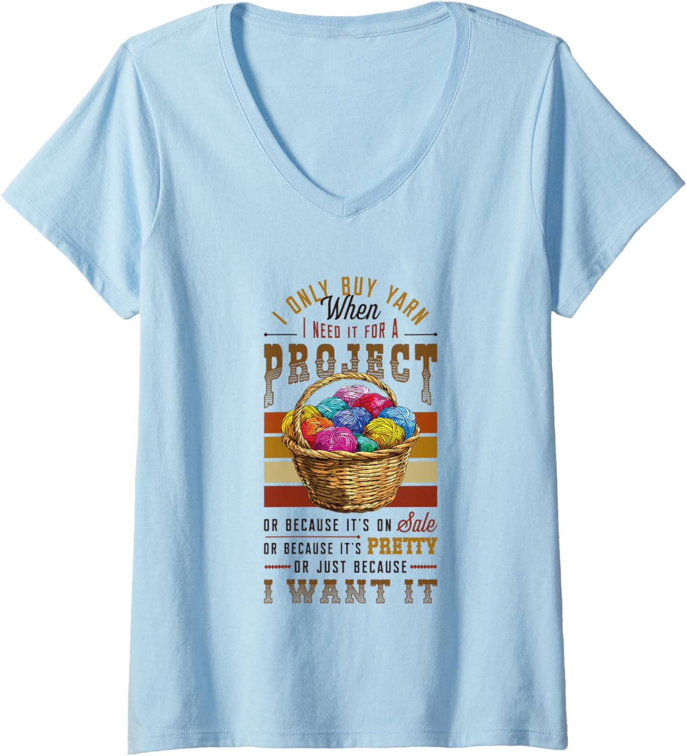 Womens Yarn Lover Buy Yarn Knitting Crocheting V-Neck