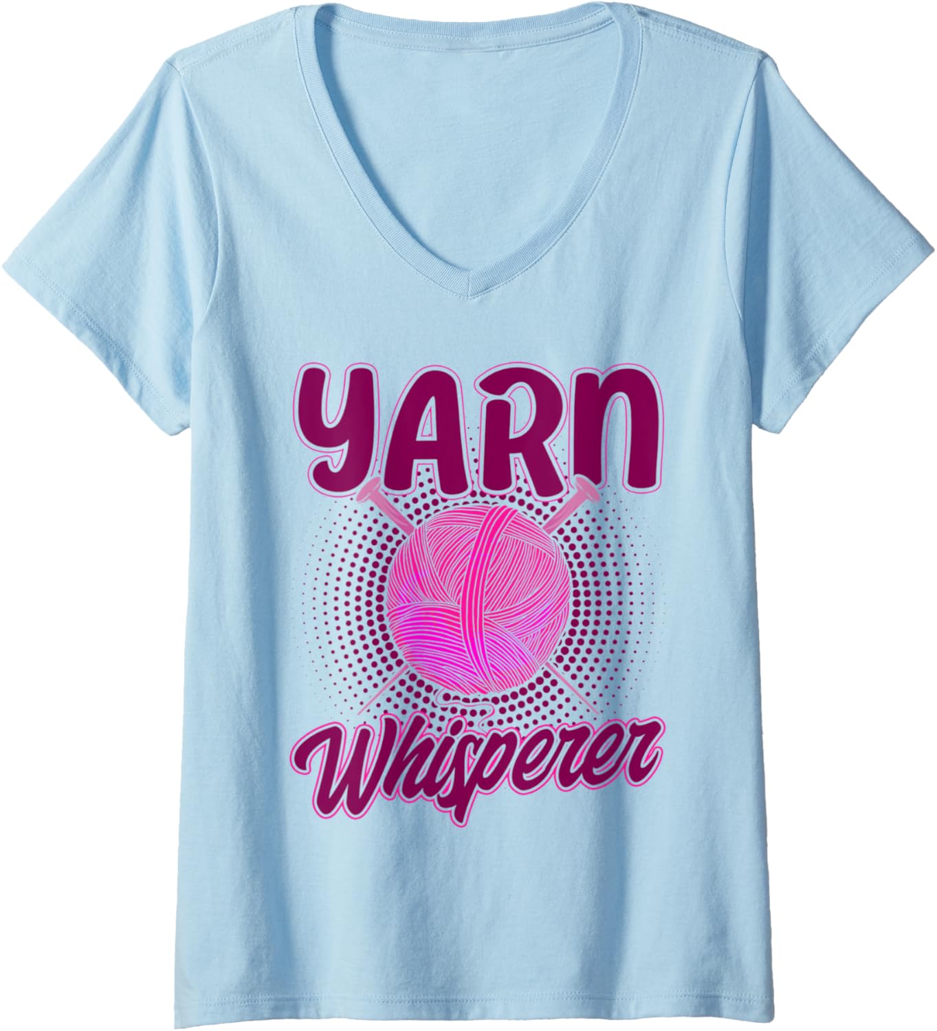 Womens Knitting Knitter Yarn Whisperer V-Neck