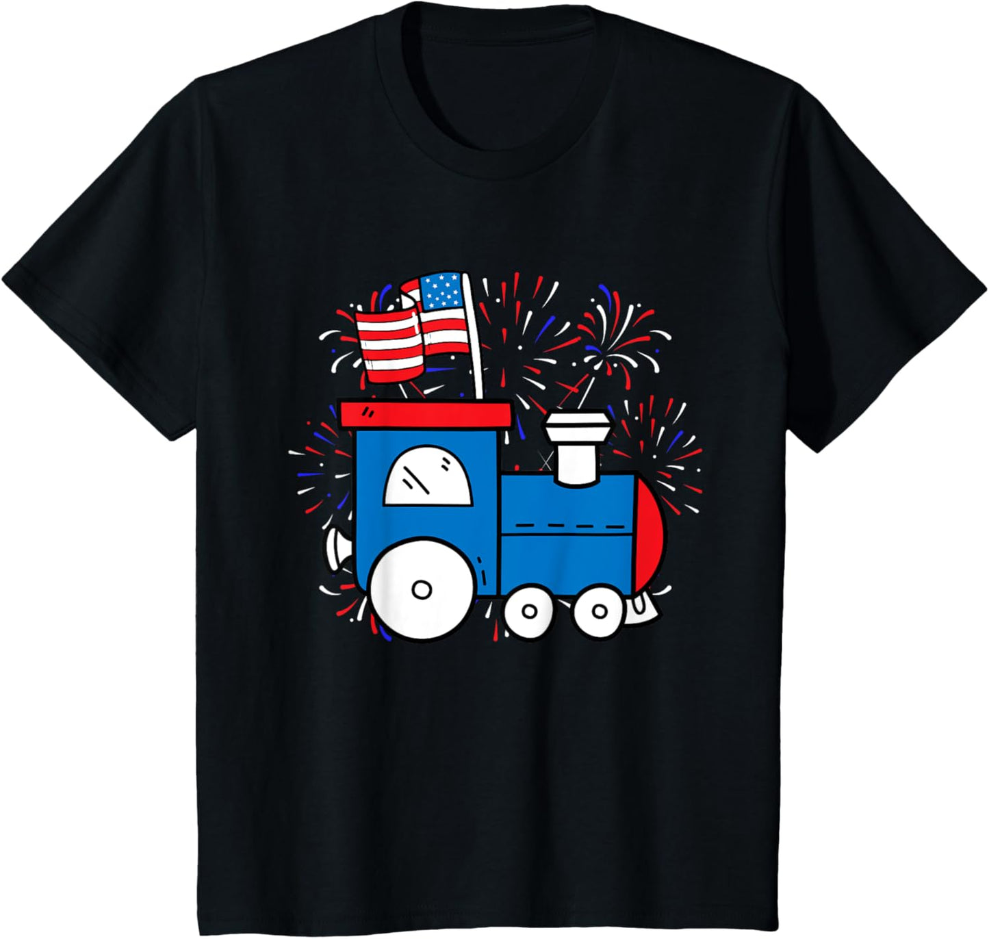 Kids American Flag Train 4Th Of July Cute Patriotic Boys