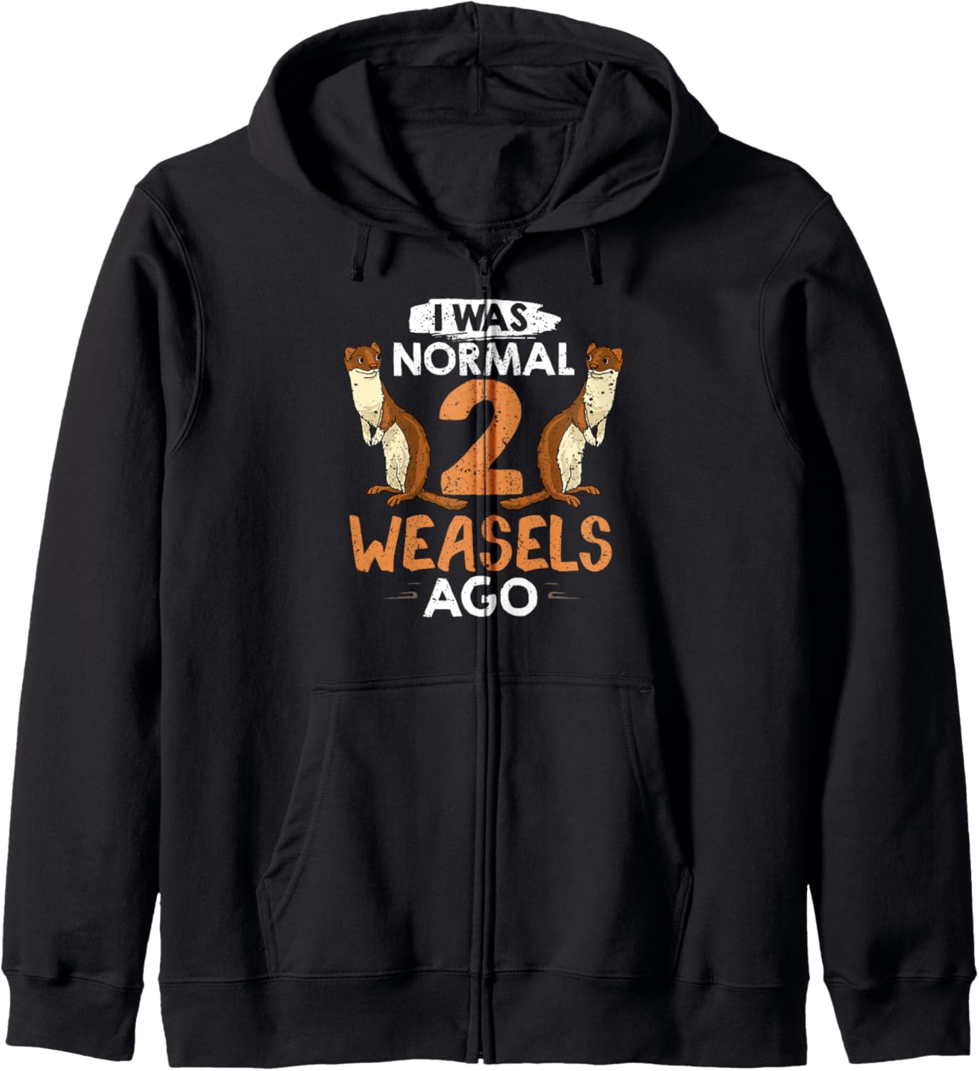 Weasel Animals Funny Wildlife Cute Pet Zip Hoodie