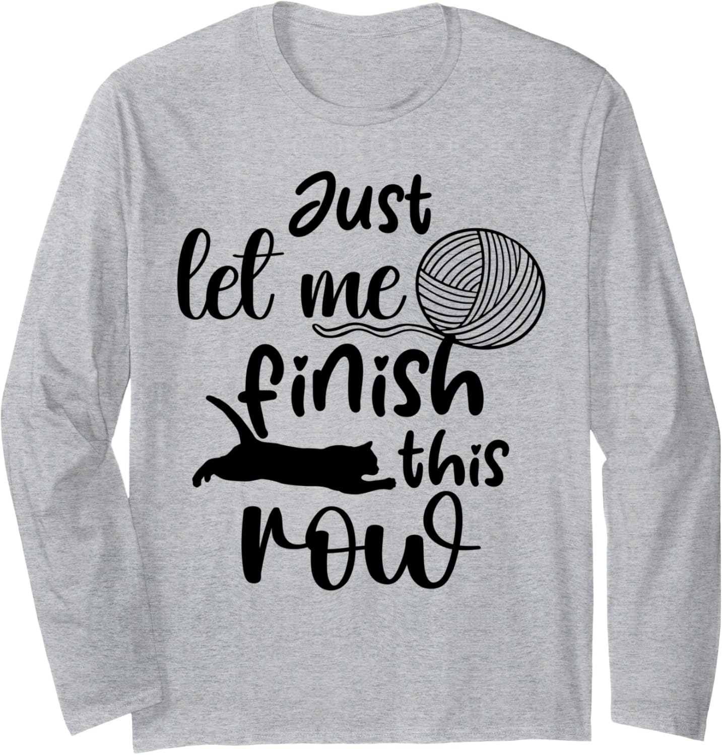 Knitting Crochet Crocheting Cat Kitten Yarn Mom Woman Girl Long Sleeve