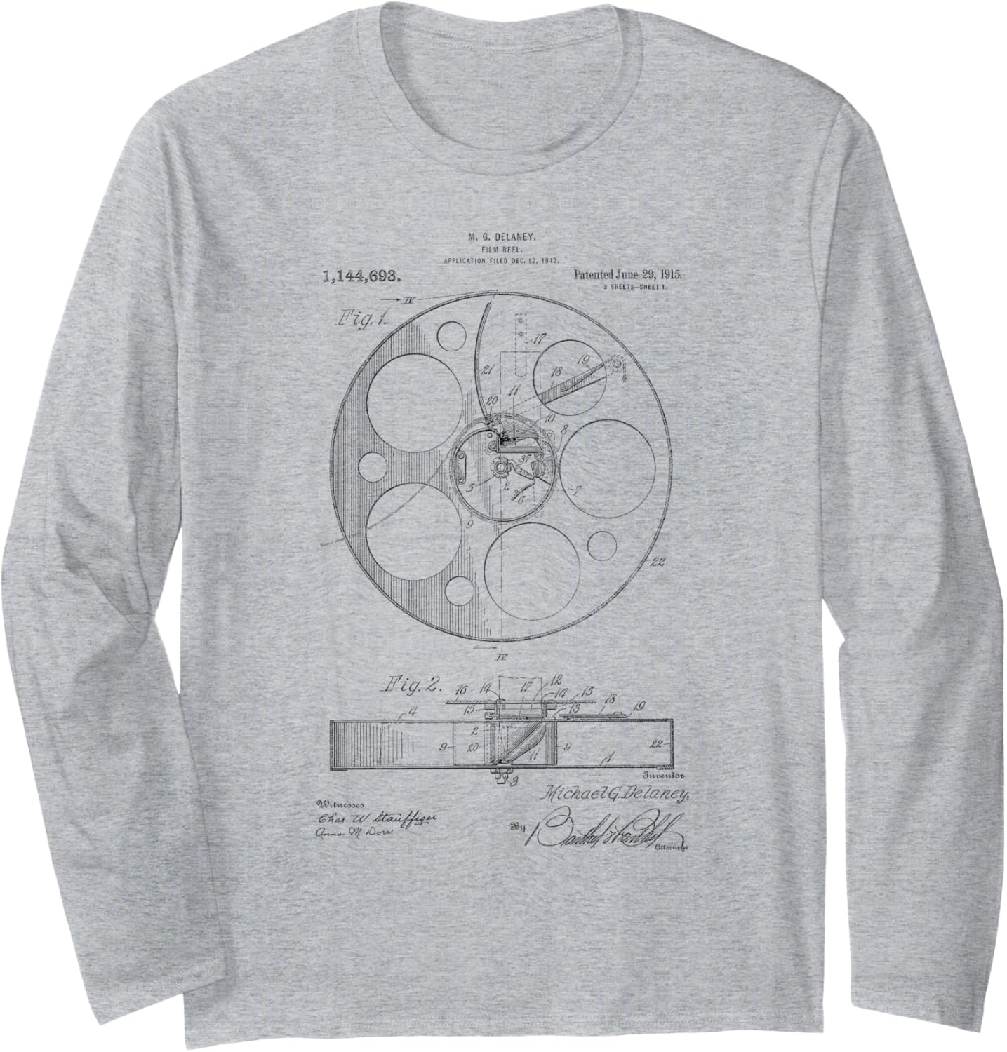 Film Reel, Movie, Filmmaker, Patent Long Sleeve