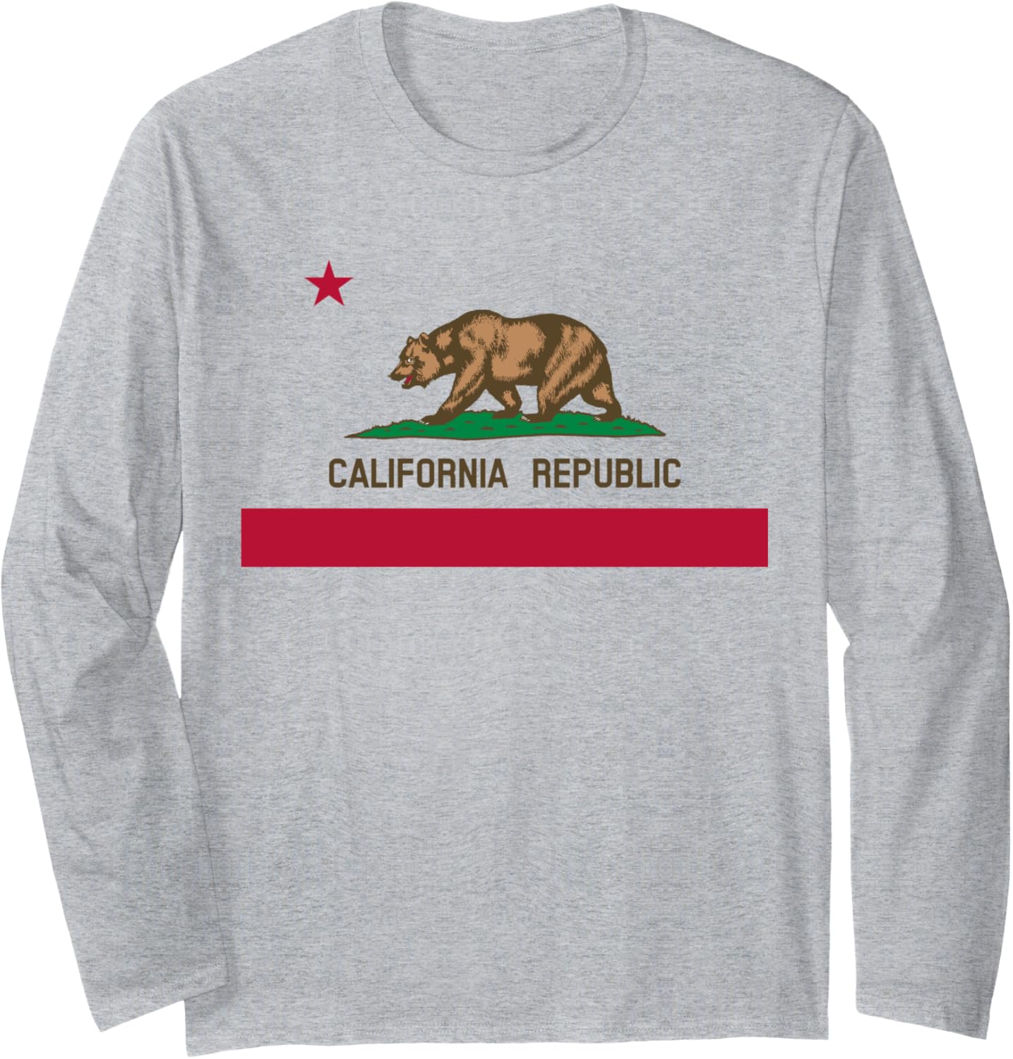 California Republic Flag Patriotic State Travel Usa Long Sleeve