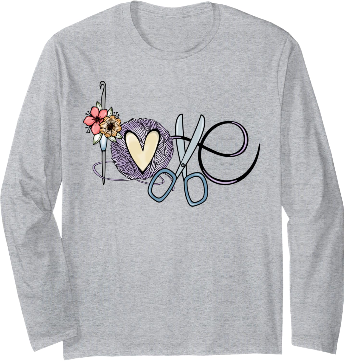Cute Knitting Nerd Knit Love Yarn Crochet Lover Long Sleeve