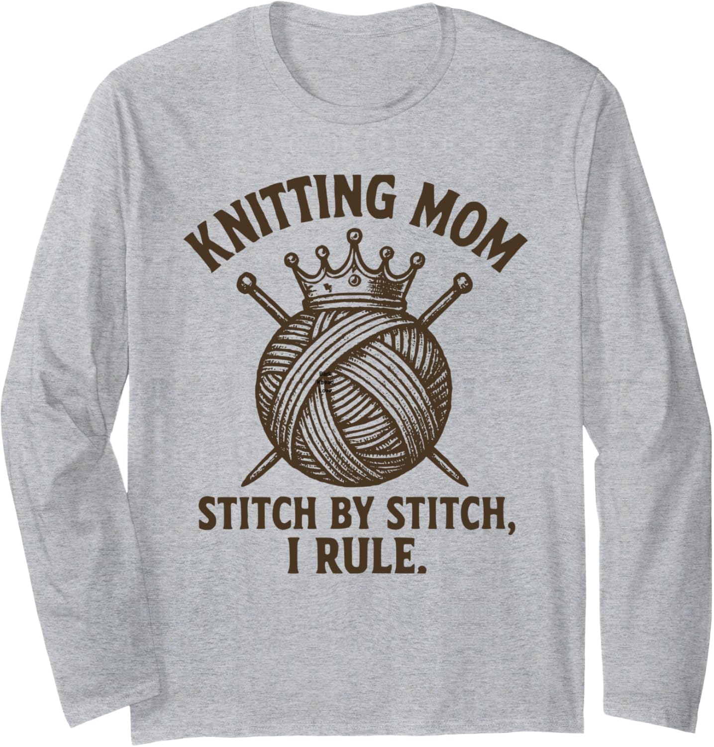 Knitting Mom Yarn Queen Vintage Funny Yarn Ball Long Sleeve