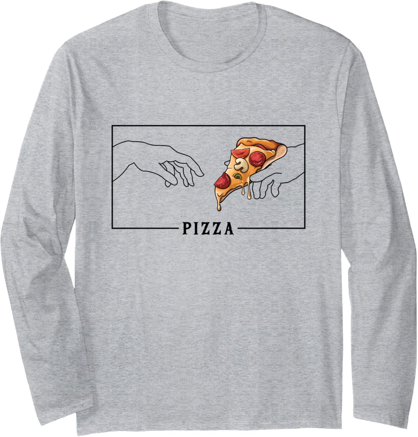 Michelangelo Creation of Adam Pizza Pizzeria Pizza Maker Long Sleeve