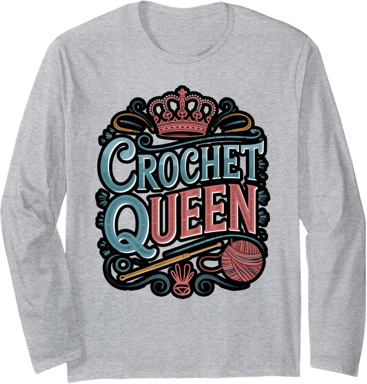 Crochet Queen Heart Yarn Long Sleeve