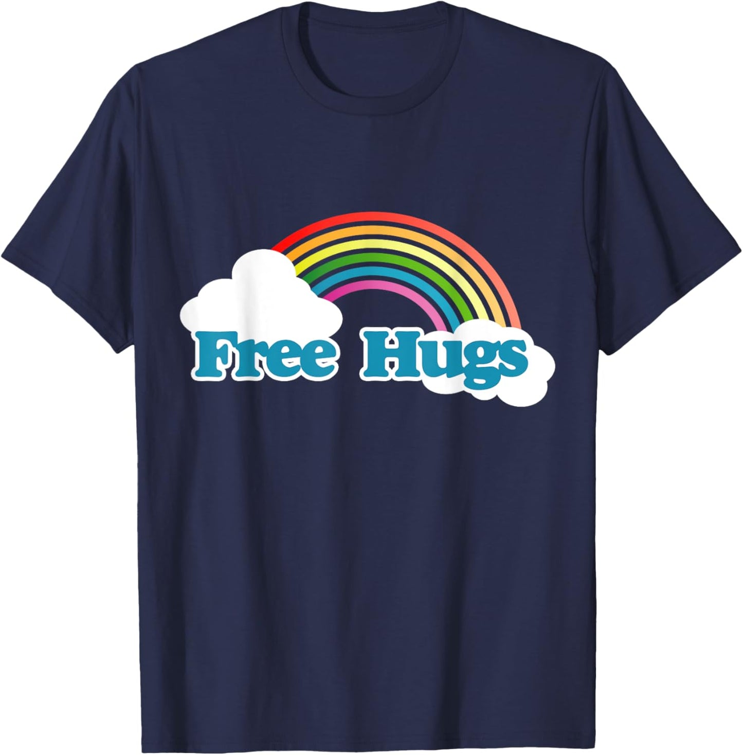 Free hugs shirt retro 80s rainbow t shirt I'm a hugger