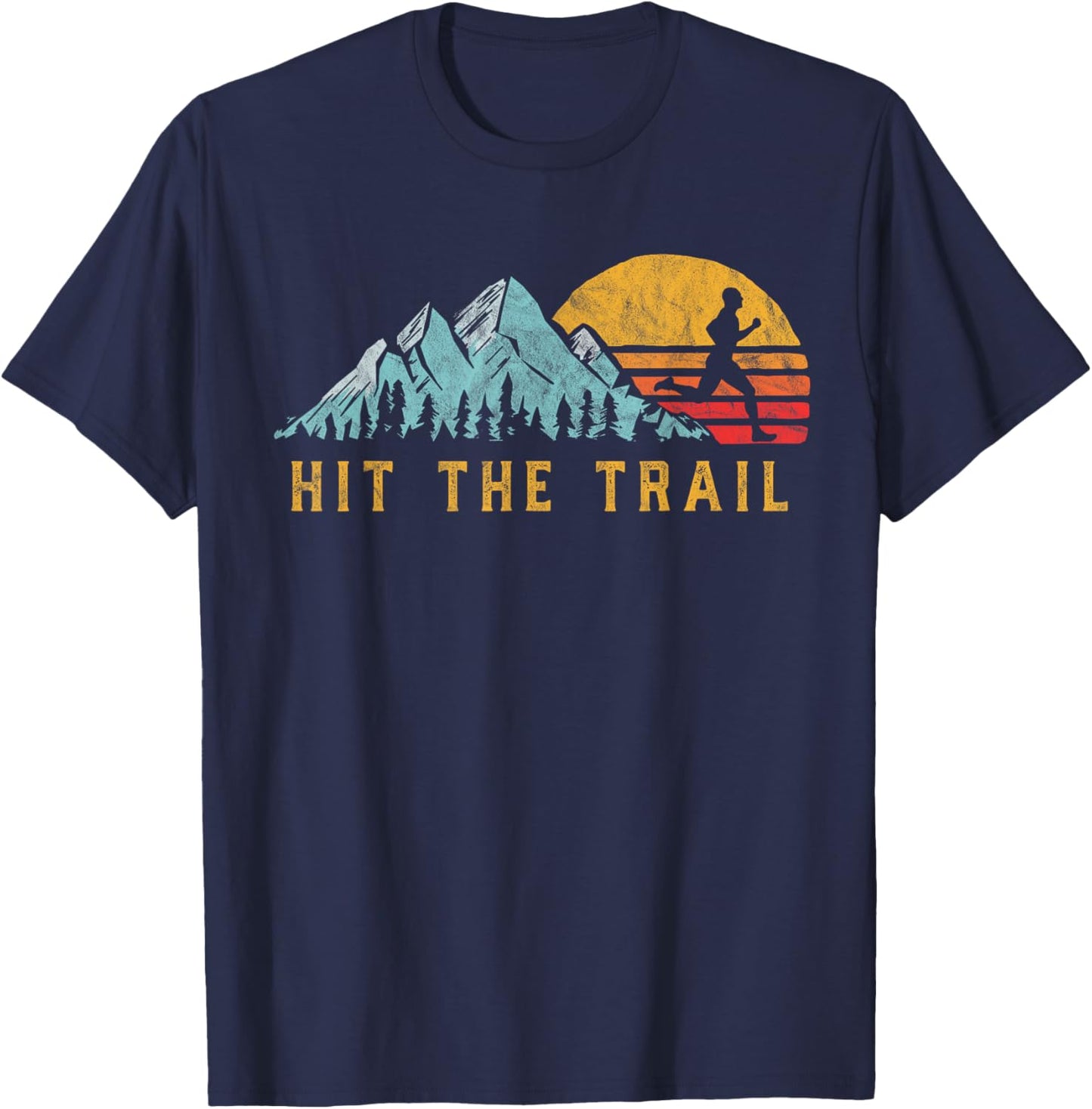 Hit the Trail, Runner - Retro Style Vintage Running Graphic